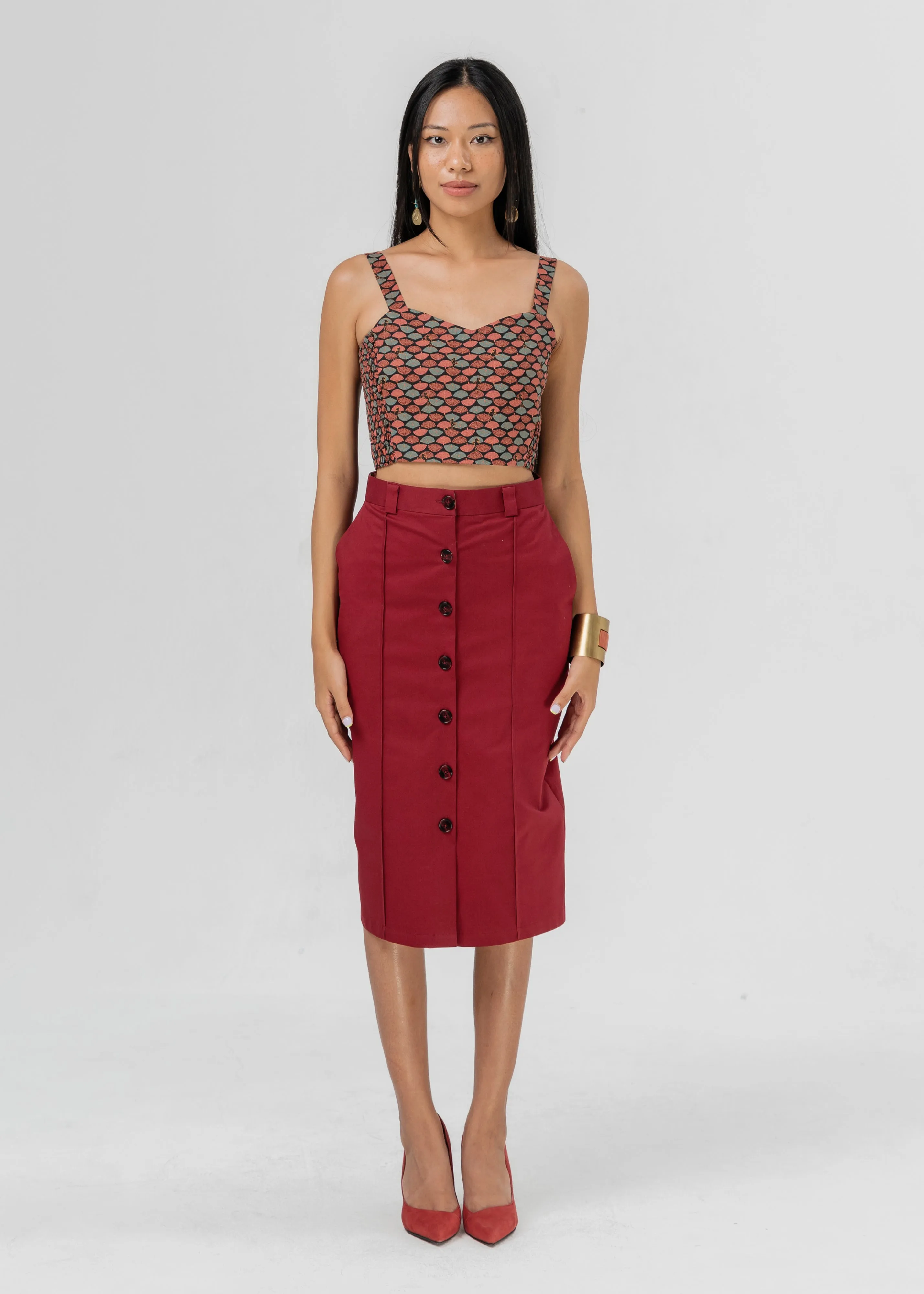 LACERTA - BURGUNDY Carnival Look NoSlip Hem