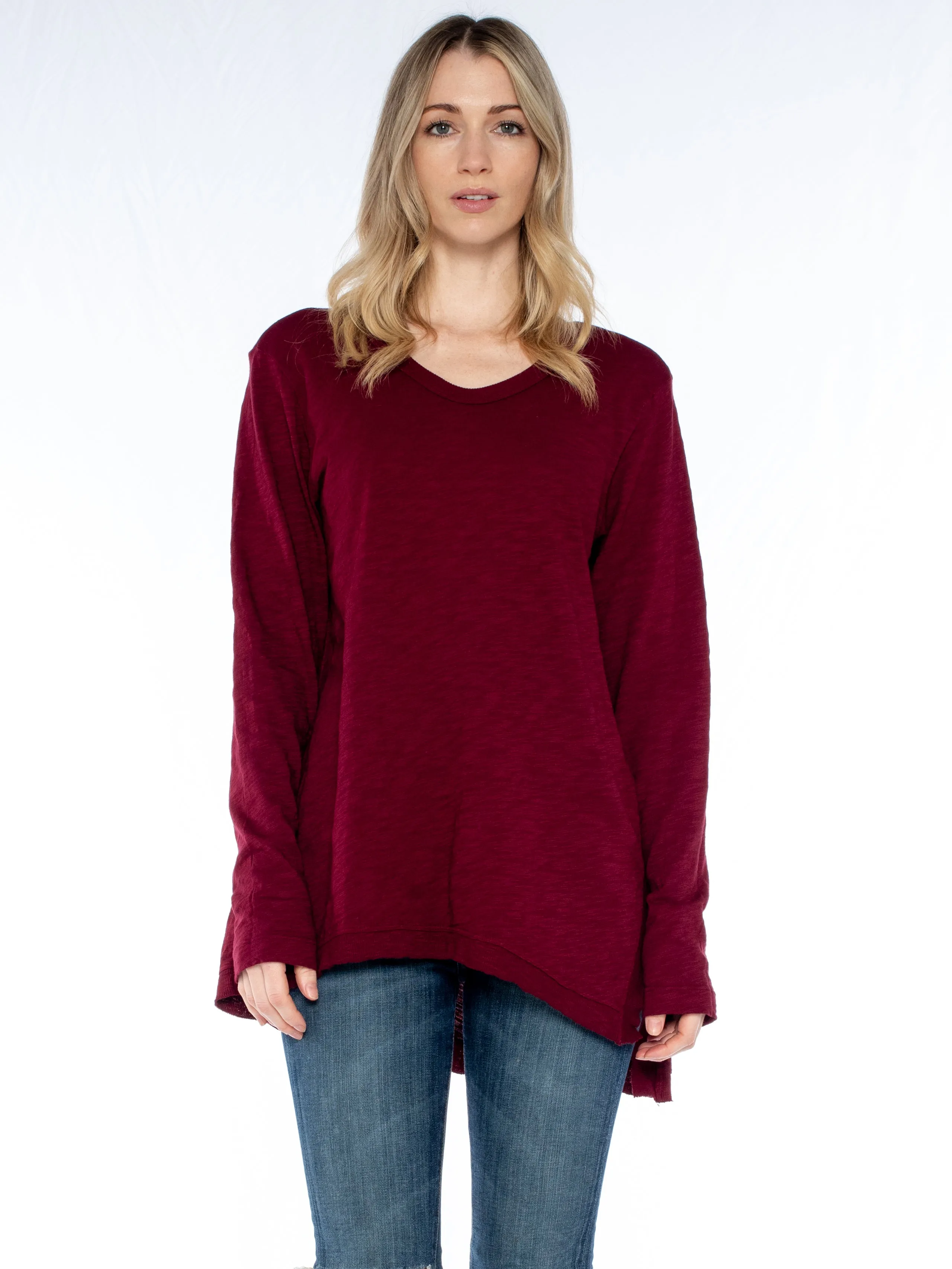 The Long Sleeve Asymmetrical Slouchy Tunic Top Story Glow QuickAccess Pockets