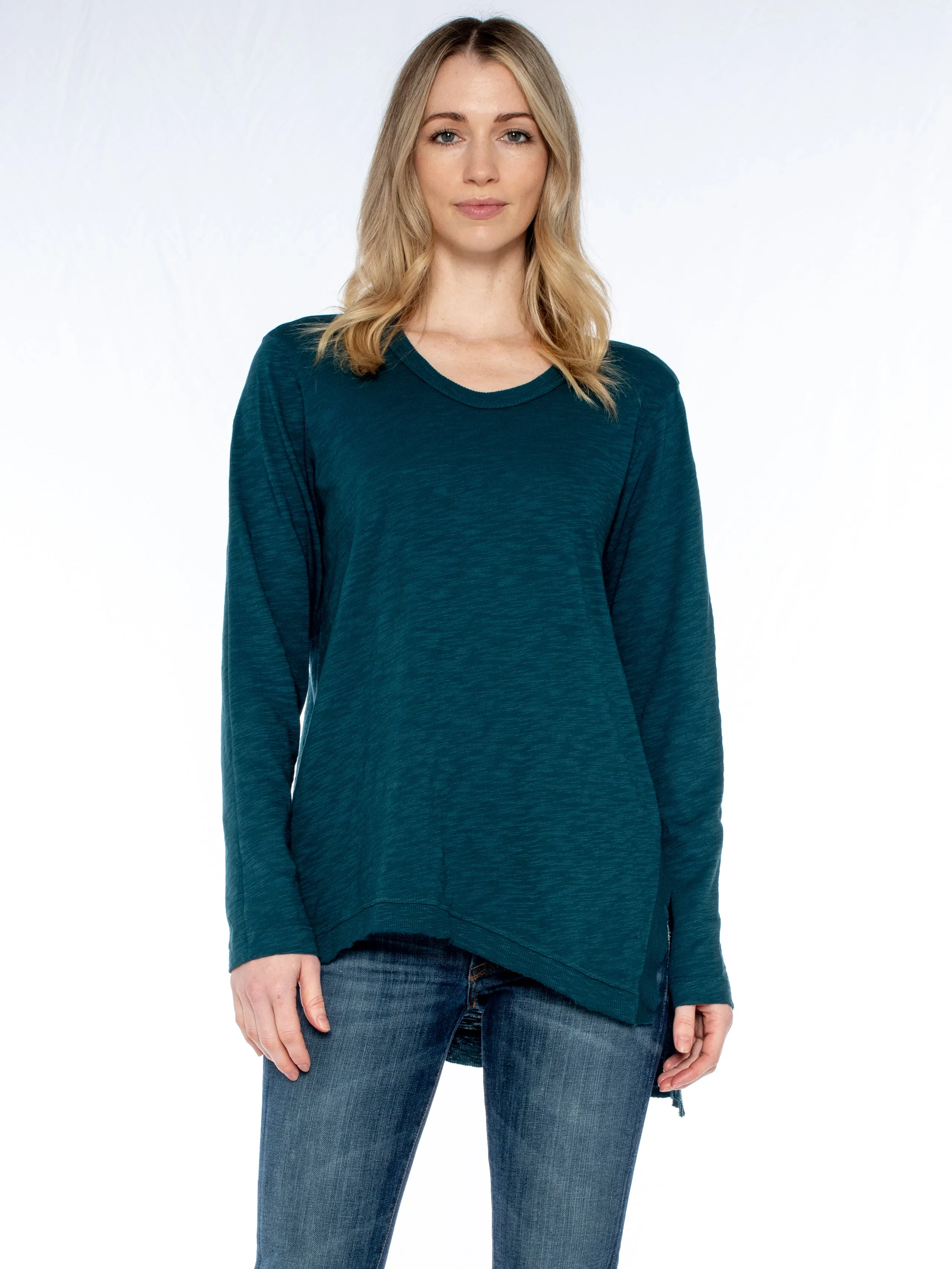 Love Core NonChafe The Long Sleeve Asymmetrical Slouchy Tunic Top