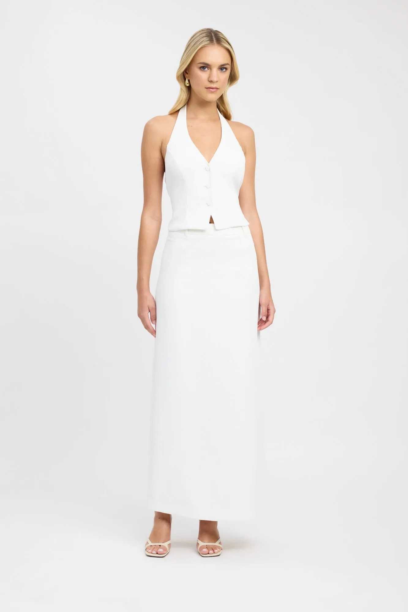Clean Finish Style Layering Oyster Midi Skirt