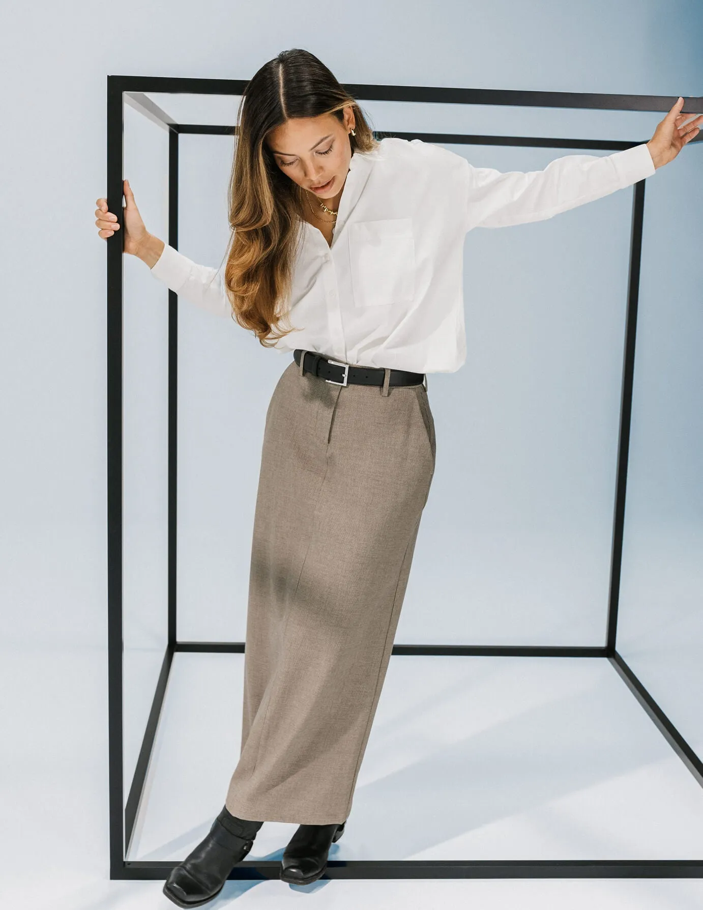 anti static Essential Maxi Skirt Latte