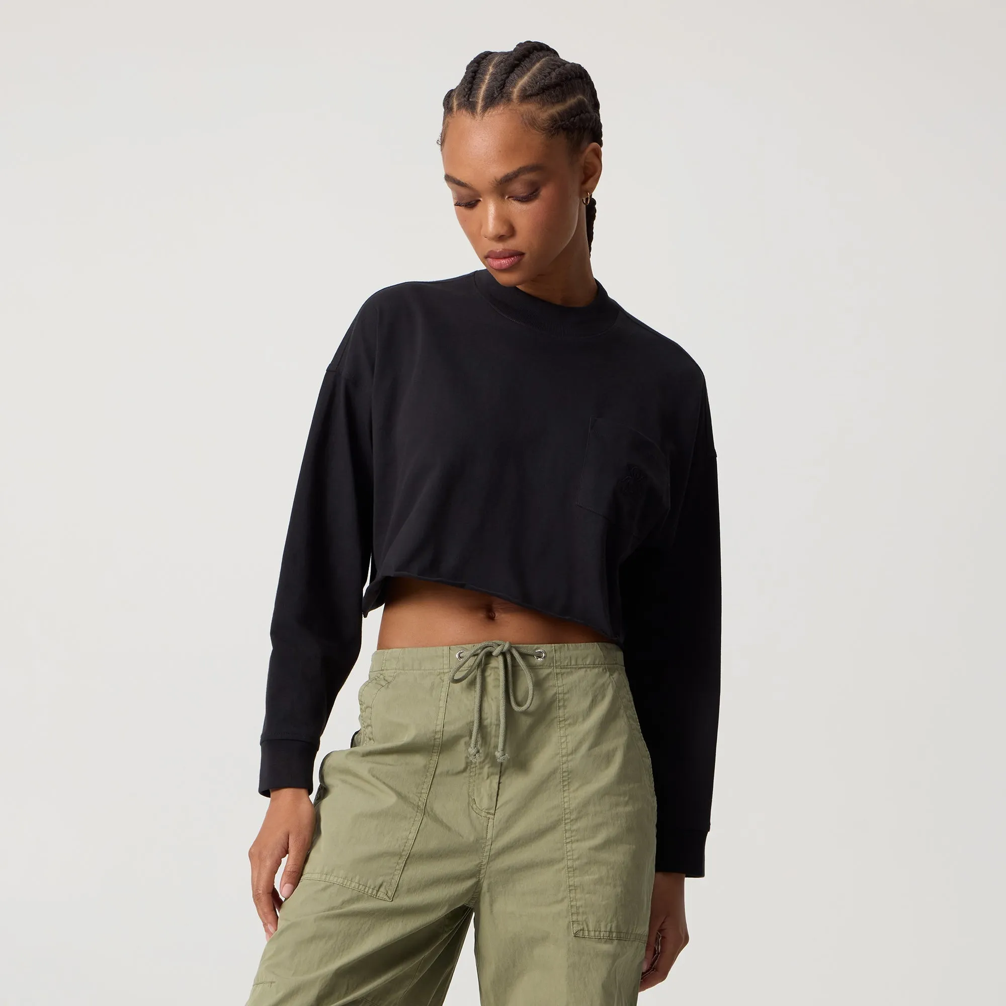 Kith Women Jasper Long Sleeve - Black Non Restrictive Silhouette