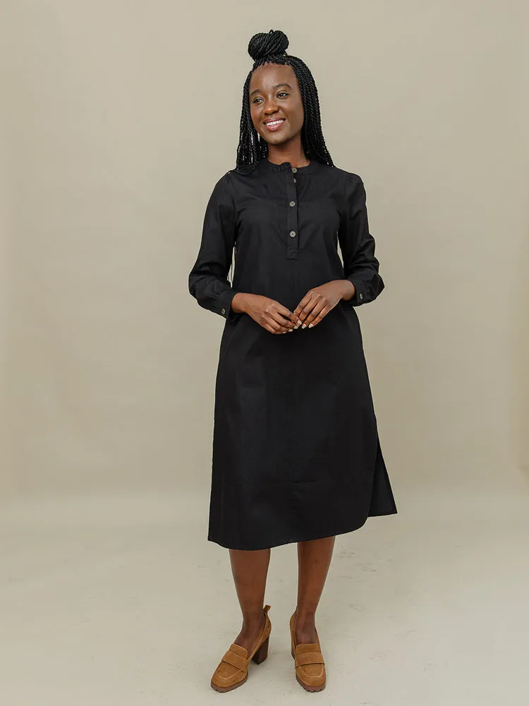 MoistureWicking TemperatureControlTechnology Ranji Midi Dress - Black Denim