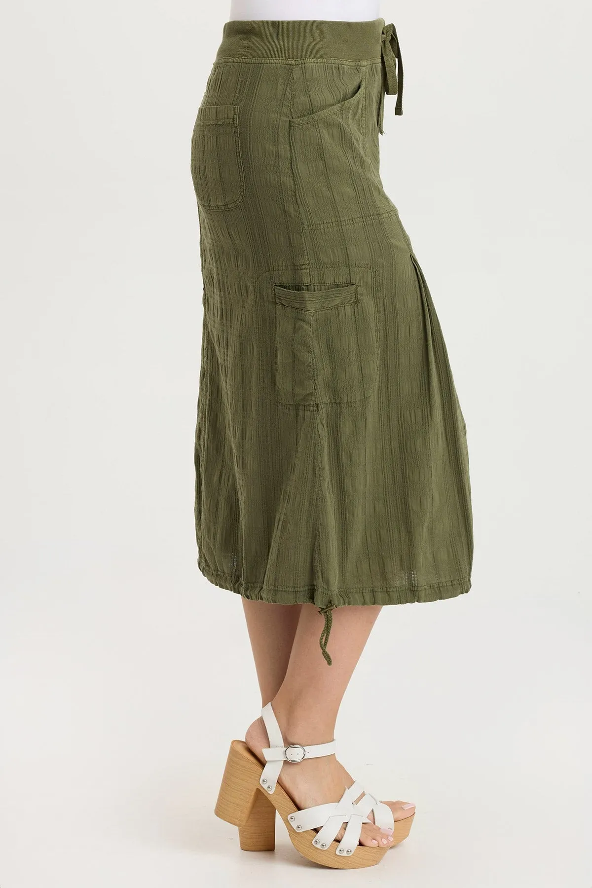 Breathable Material Baby Soft Aracelle Textured Gauze Cargo Bubble Hem Skirt
