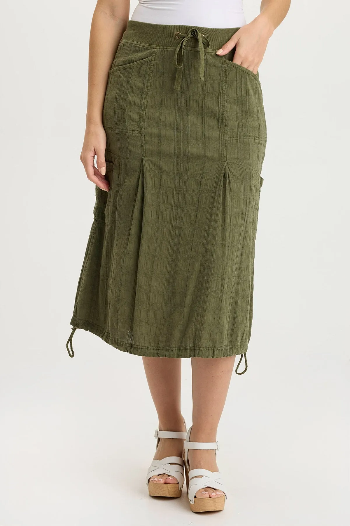 Shine Mood Aracelle Textured Gauze Cargo Bubble Hem Skirt