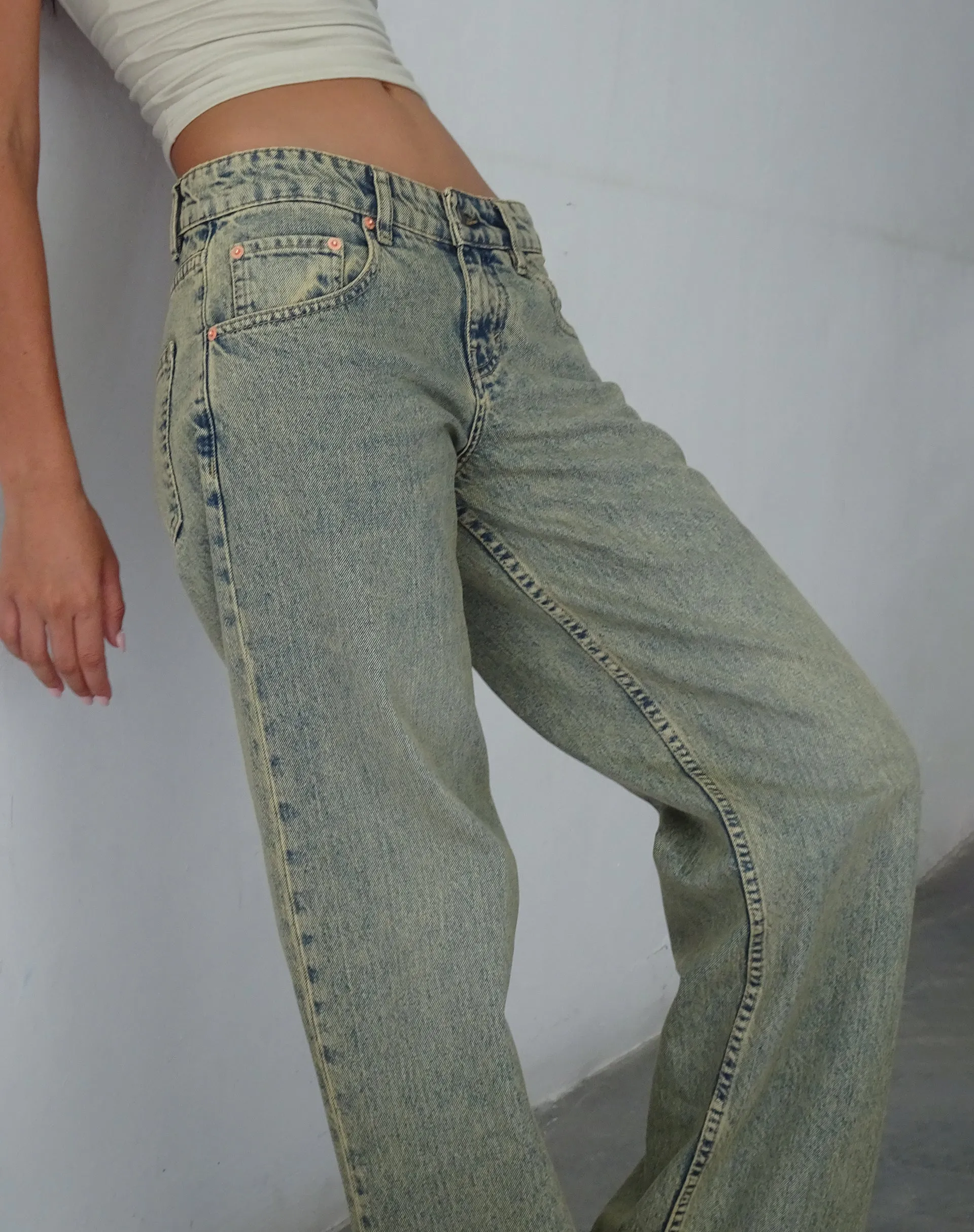 Low Rise Parallel Jeans in Sandy Blue Acid UVProtectionFabric WaterRepellent