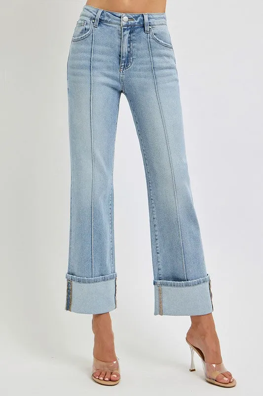 Risen Ankle Straight Cuffed Jean CoolingChannelFabric