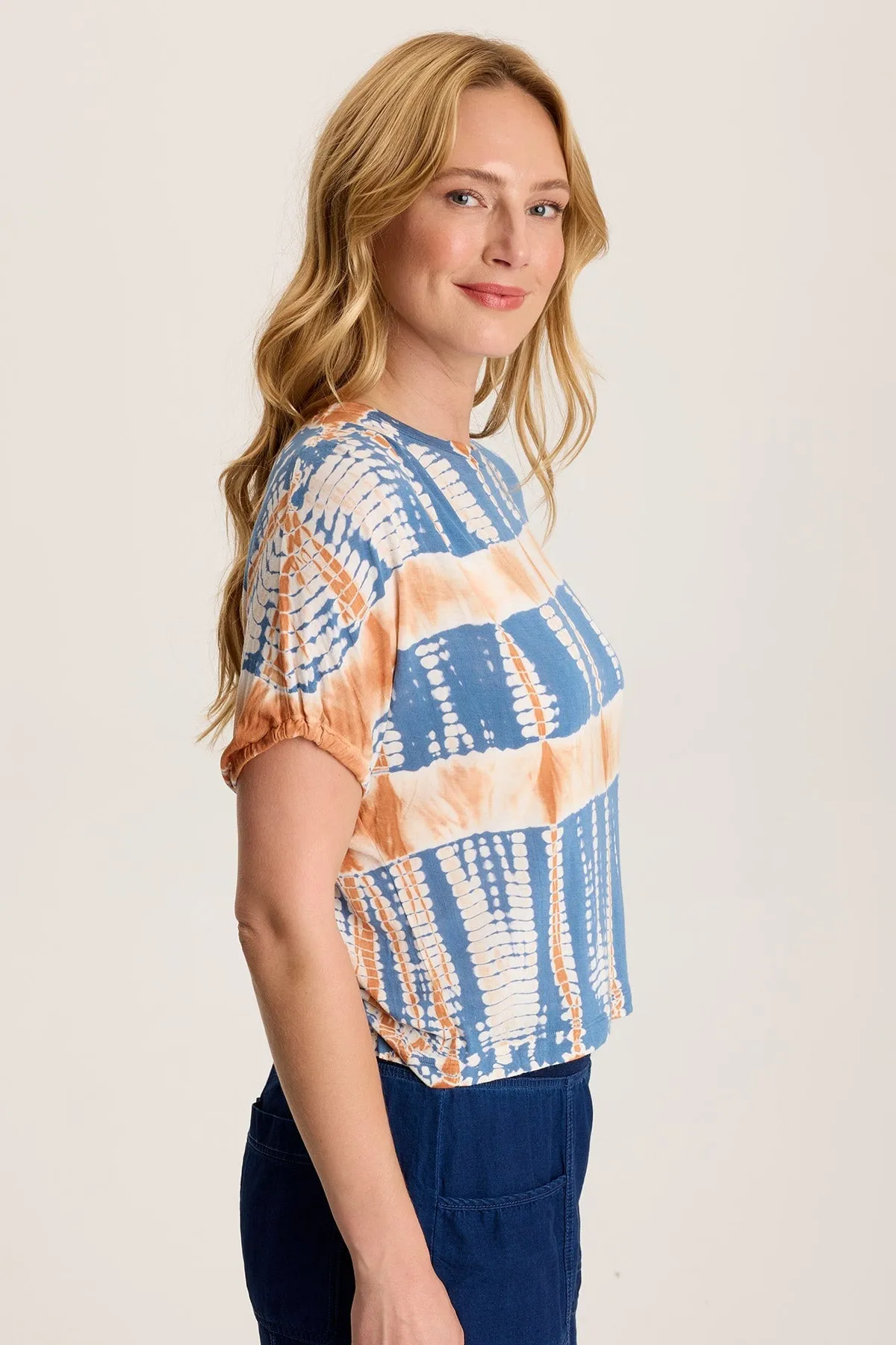 Valensi Soft Jersey Banded Sleeve Tee Energy Flow Colorfast Dye