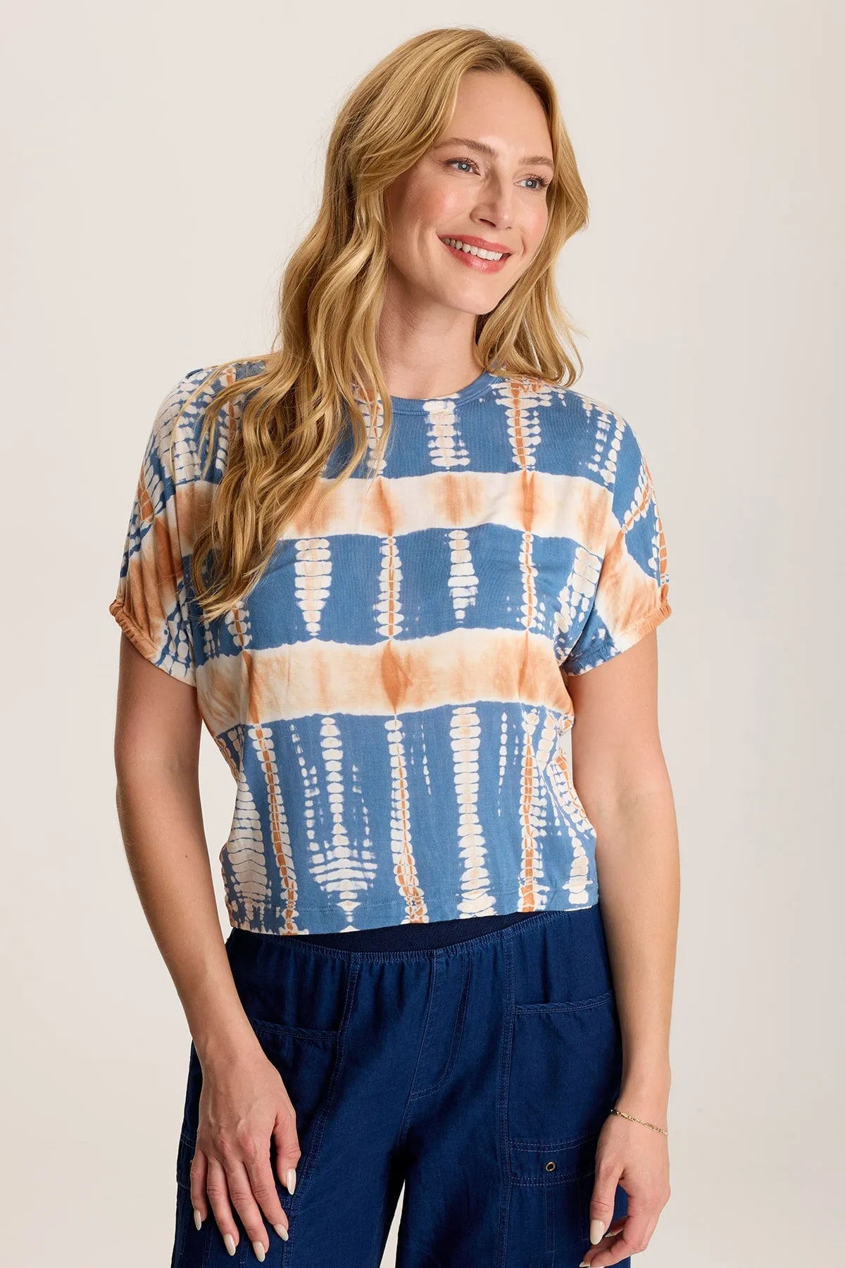 mesh ventilation Body Free Valensi Soft Jersey Banded Sleeve Tee