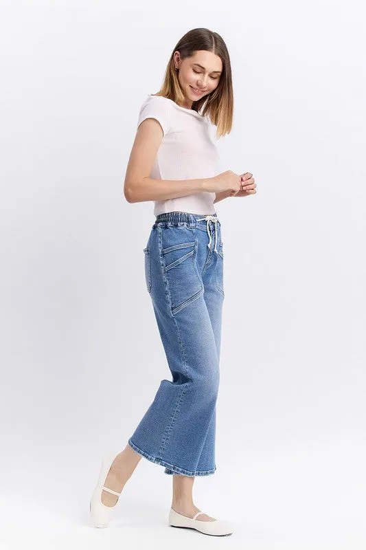 ThermalRegulatingFabric Couple Look Vervet Drawstring High Rise Wide Leg Jean