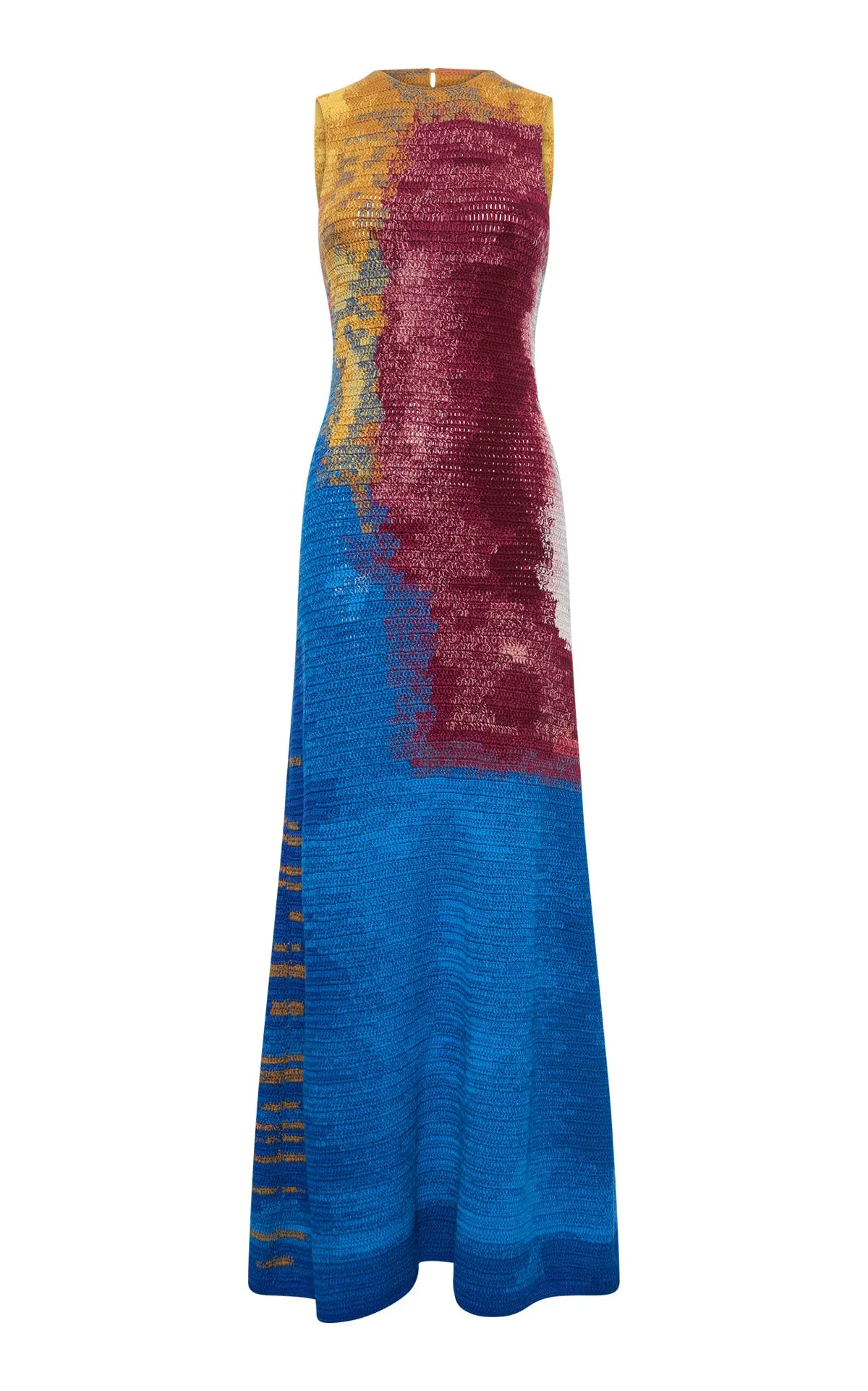 Semi Formal Rich Tone June Crochet Maxi Dress in Aurora Multi Cashmere