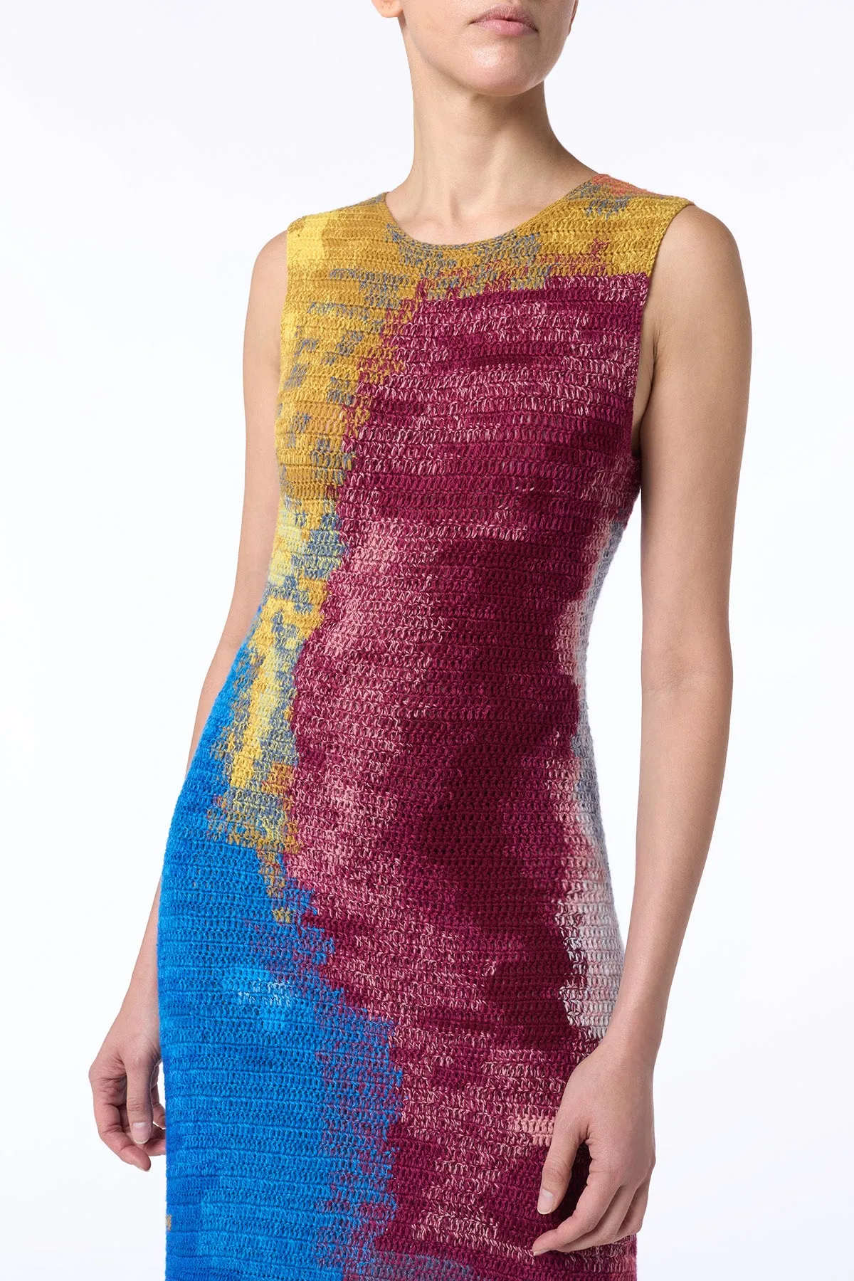 June Crochet Maxi Dress in Aurora Multi Cashmere Picnic Fun AntiPillingCloth