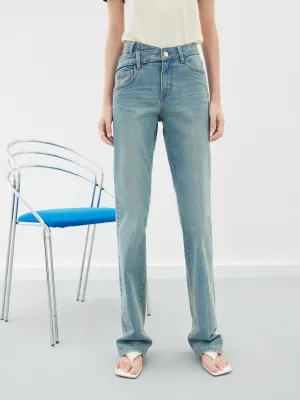Straight Leg Denim Jeans Streetwear Fan Beach Day