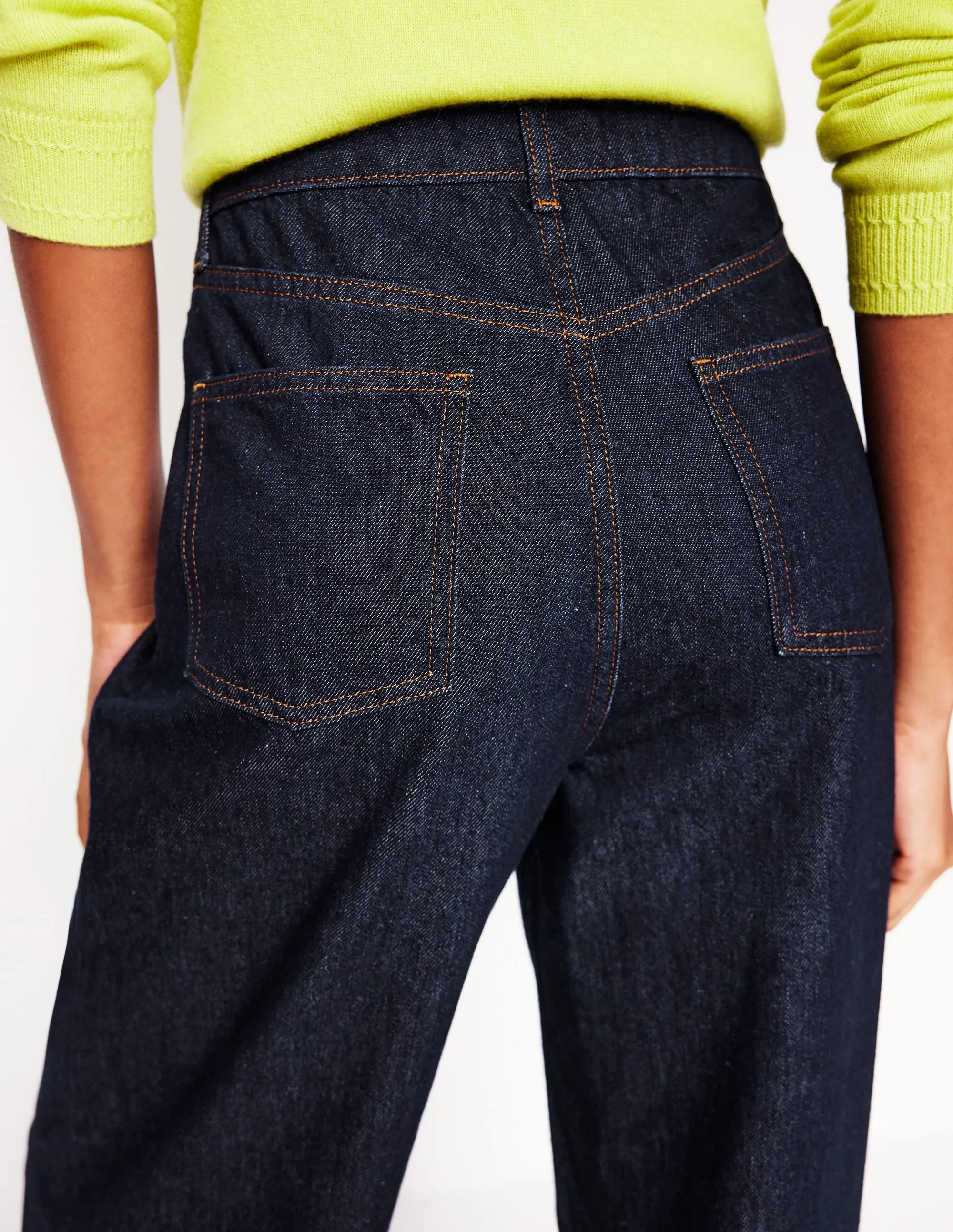 Neat And Easy Unisex Fashion Mid Rise Fluid Denim Trousers-Indigo Rinse