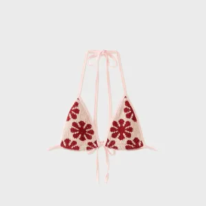 Asta Resort Lio Jacquard Bikini Top - Pink Delilah Opaque Lining
