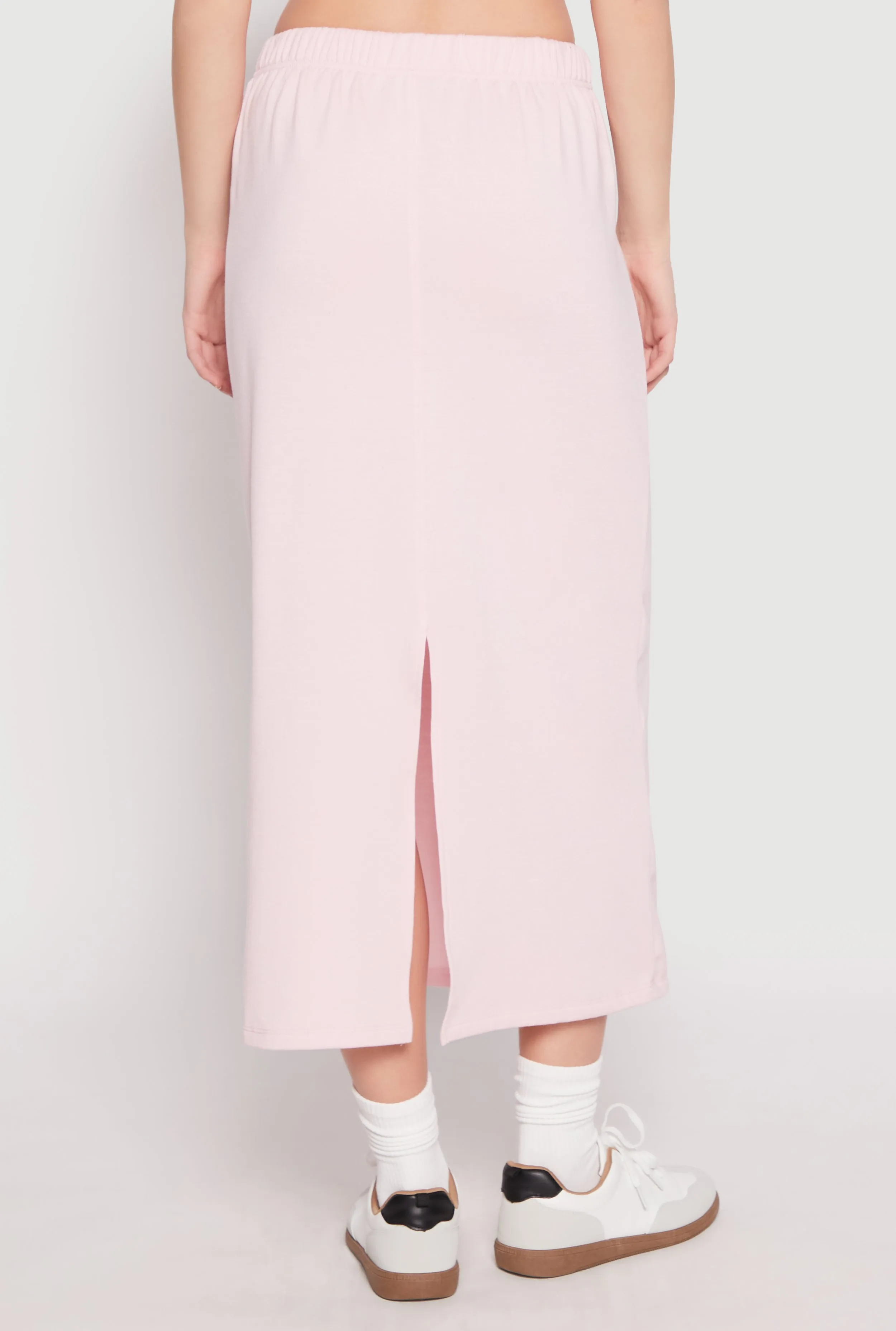 Almost Famous Fleece Maxi Skirt Flat Lay Collar