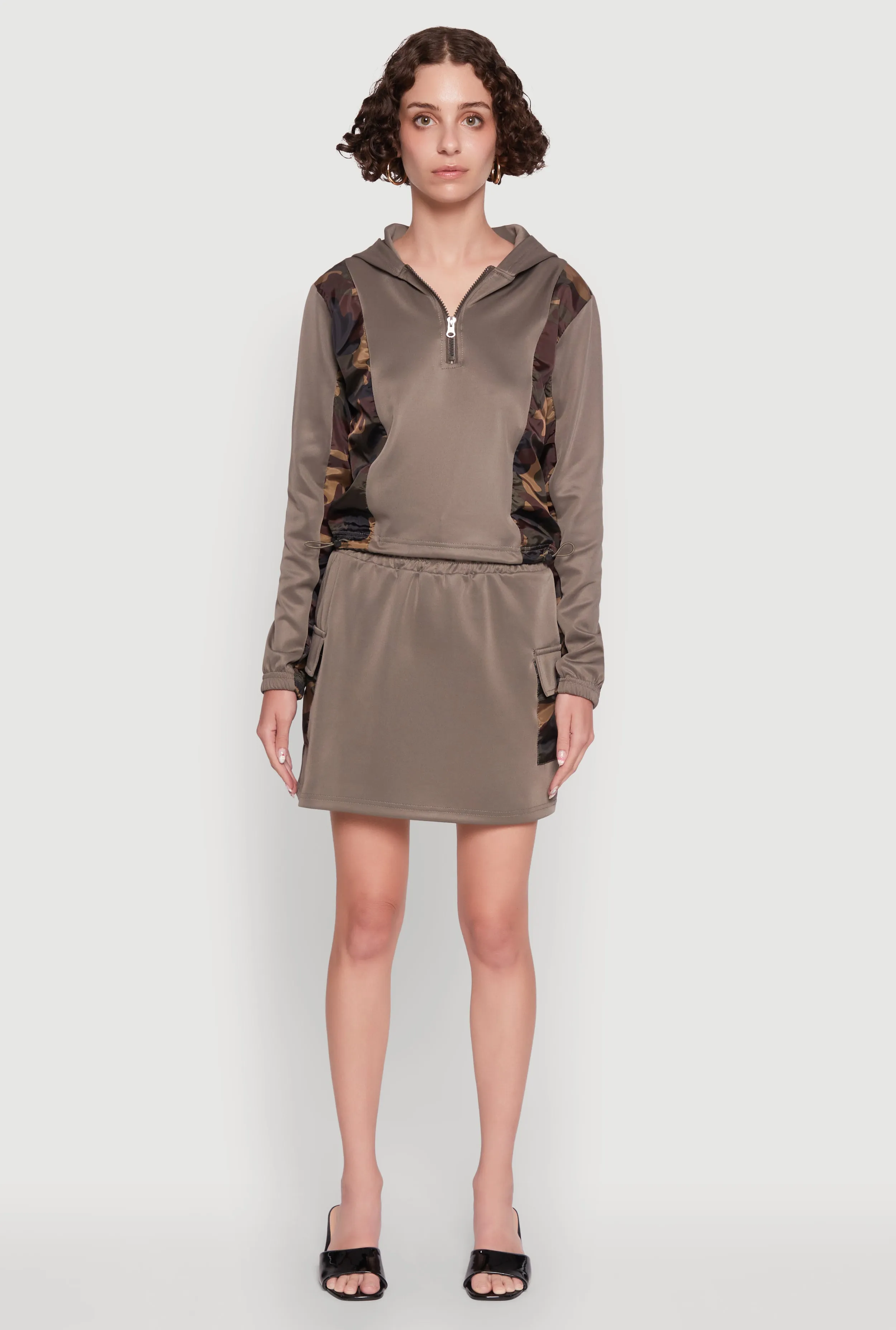 Trendy Drawstring Waist Cargo Skirt Local Artisan