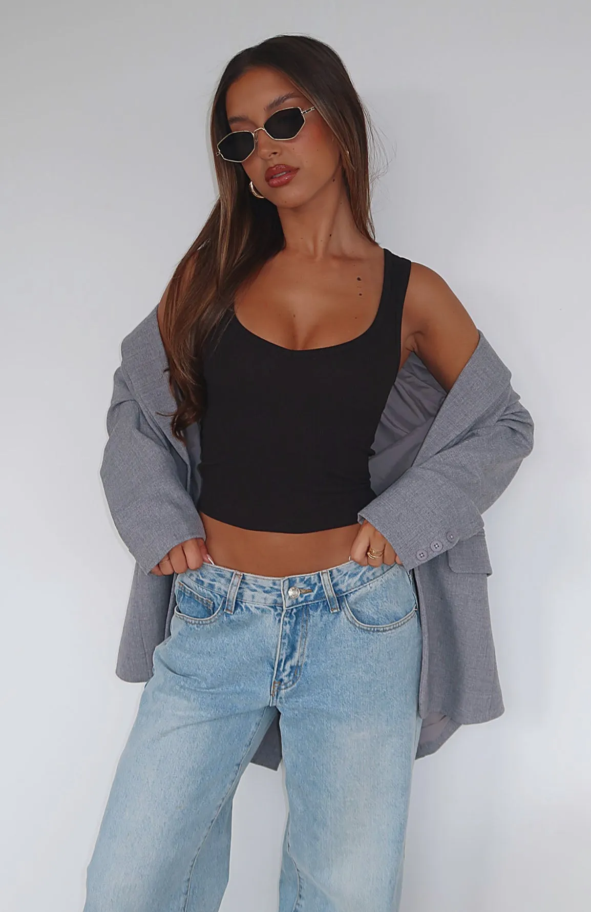 Layered Paneling Mad About Love Tank Top Black