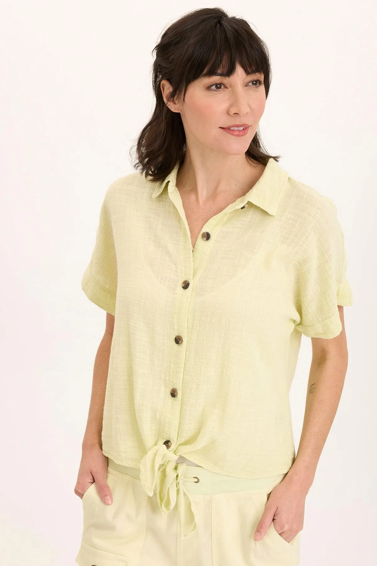 Diamond Soul Durable Stitching Teagan Gauze Tie-Up Top
