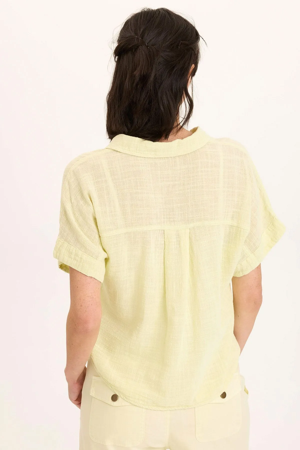 Clear Tone Colorfast Dye Teagan Gauze Tie-Up Top