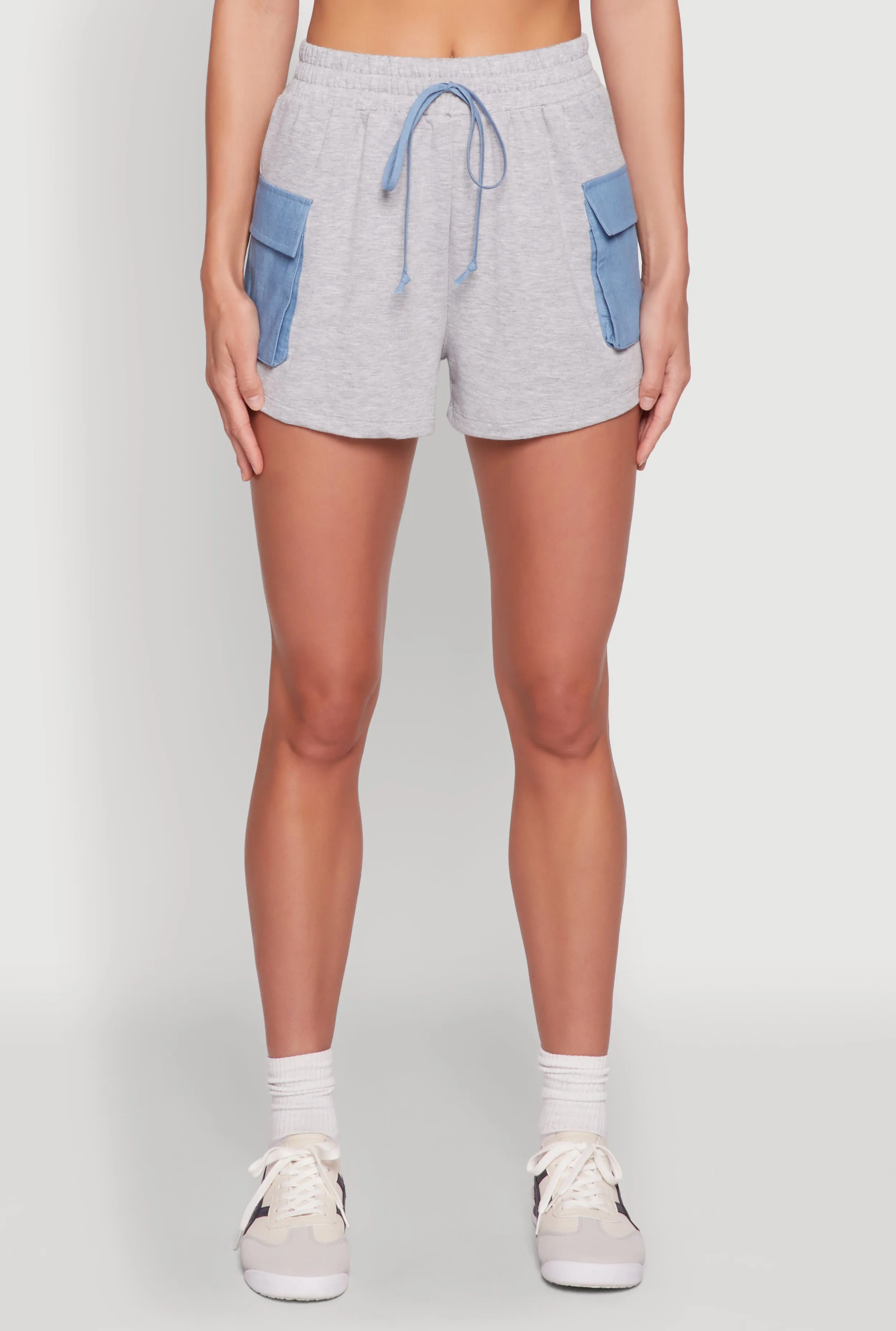 Chambray Cargo Pocket Sweatshorts AntiSnagTechnology Sporty Look
