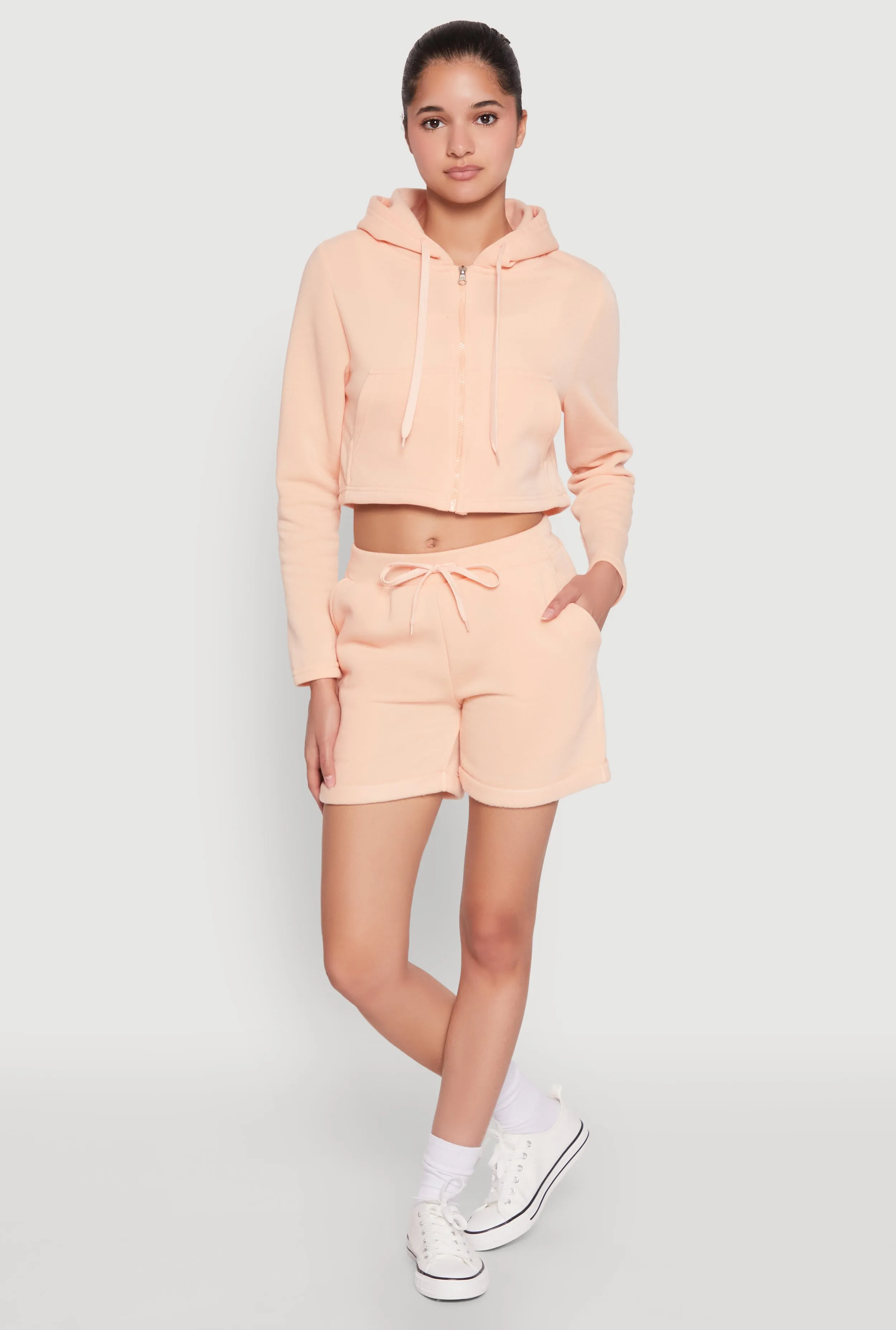 Fixed Cuff Drawstring Sweatshorts cardigan