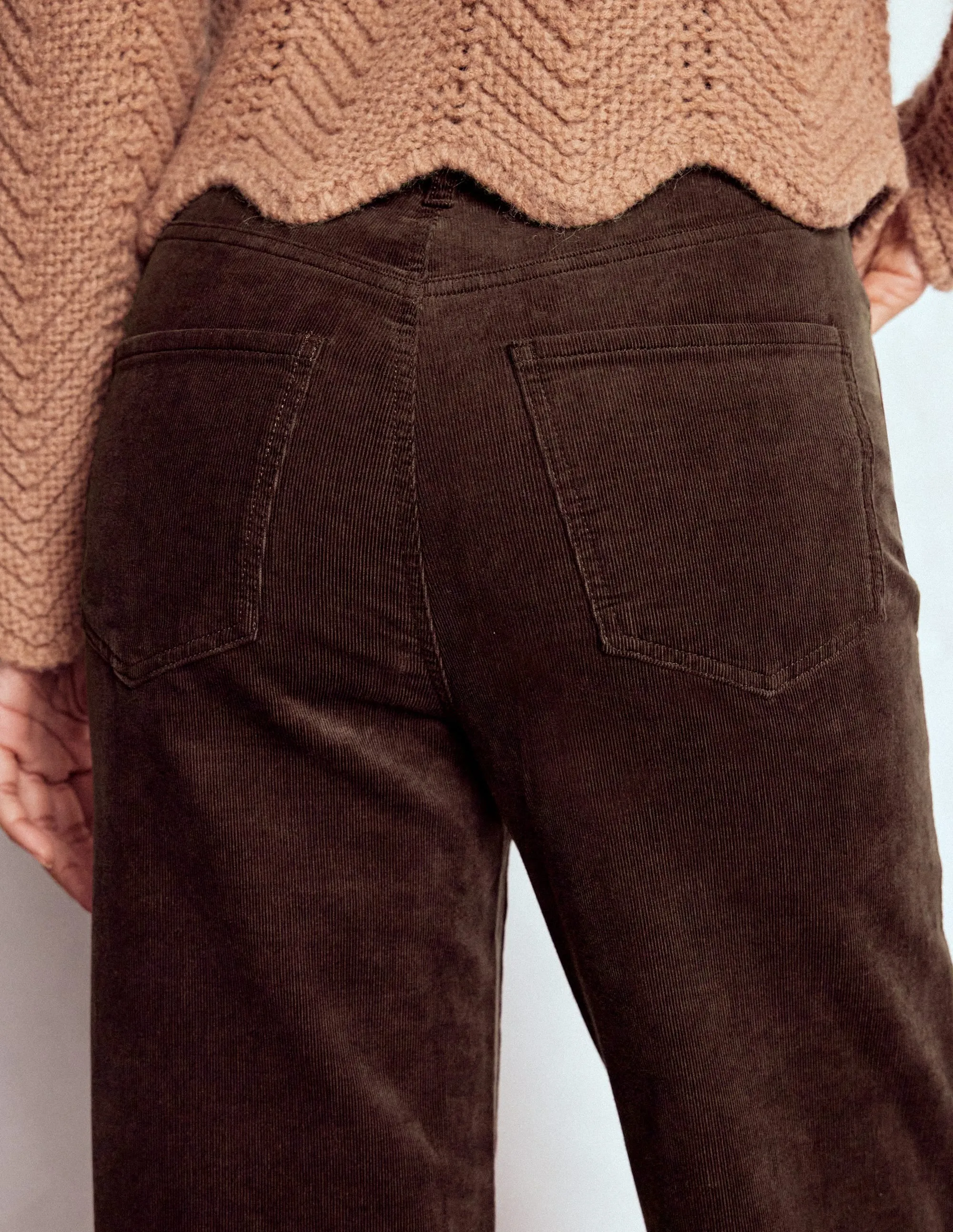 Cool Classic 5-Pocket Cord Column Jeans-Espresso