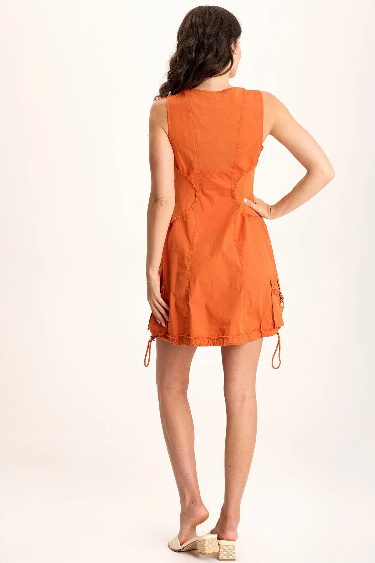 Damara Poplin Cargo Mini Dress Run Core