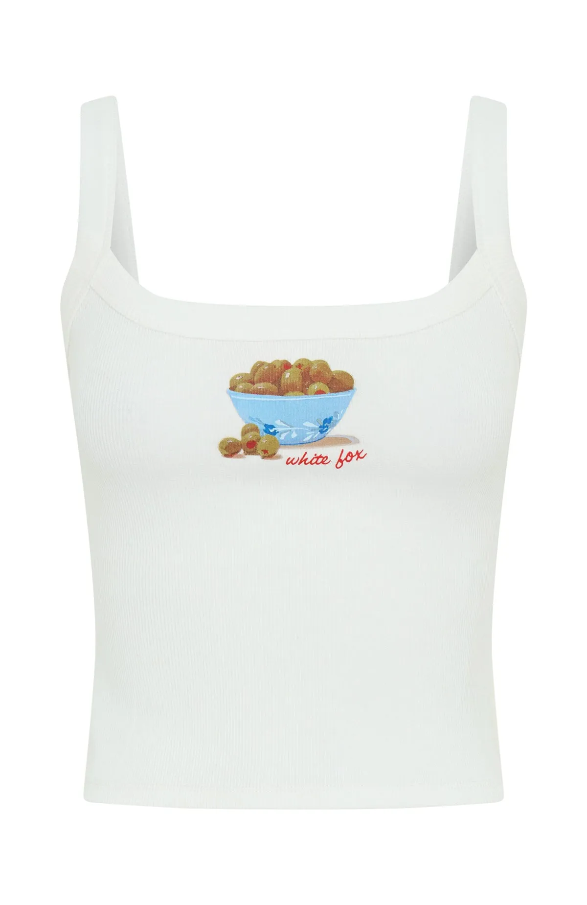 Soft Touch Material Just A Snack Tank Top White