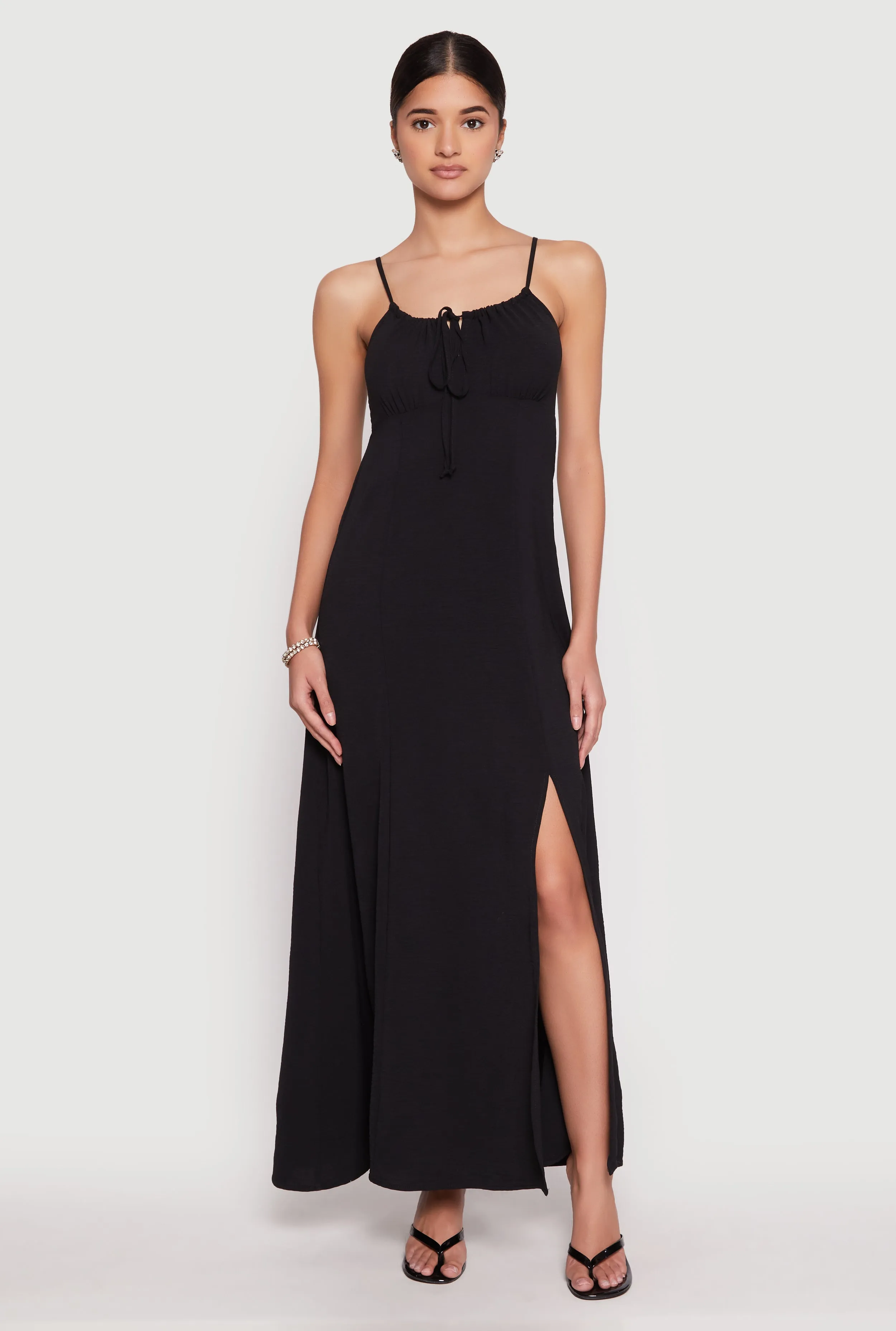 Breezy resort wear Airy Side Slit Maxi Dress