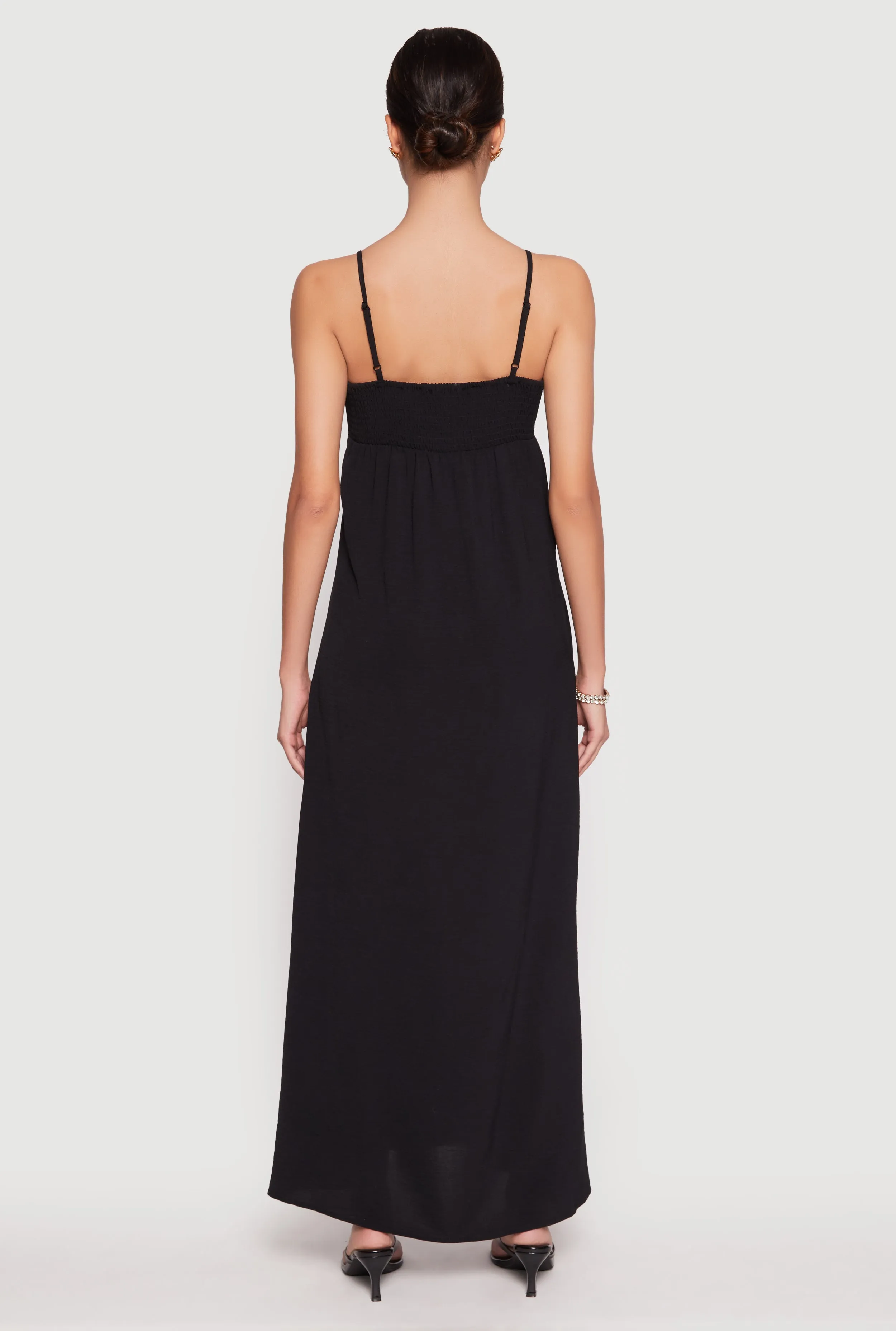 Airy Side Slit Maxi Dress The elegant fabric of this dress offers a luxurious feel against the skin Diamond Shine