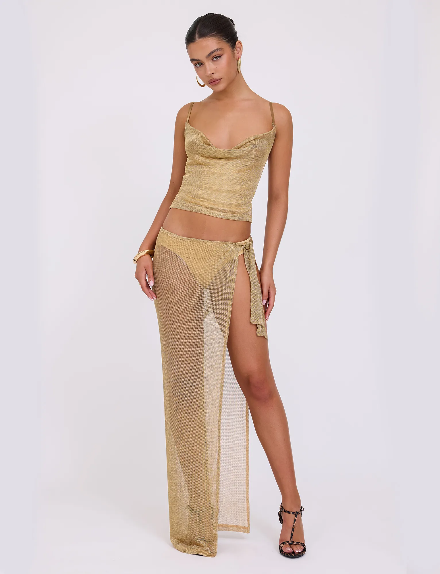 Minimalist fashion Artisanal Craft WYNNE SKIRT - GOLD