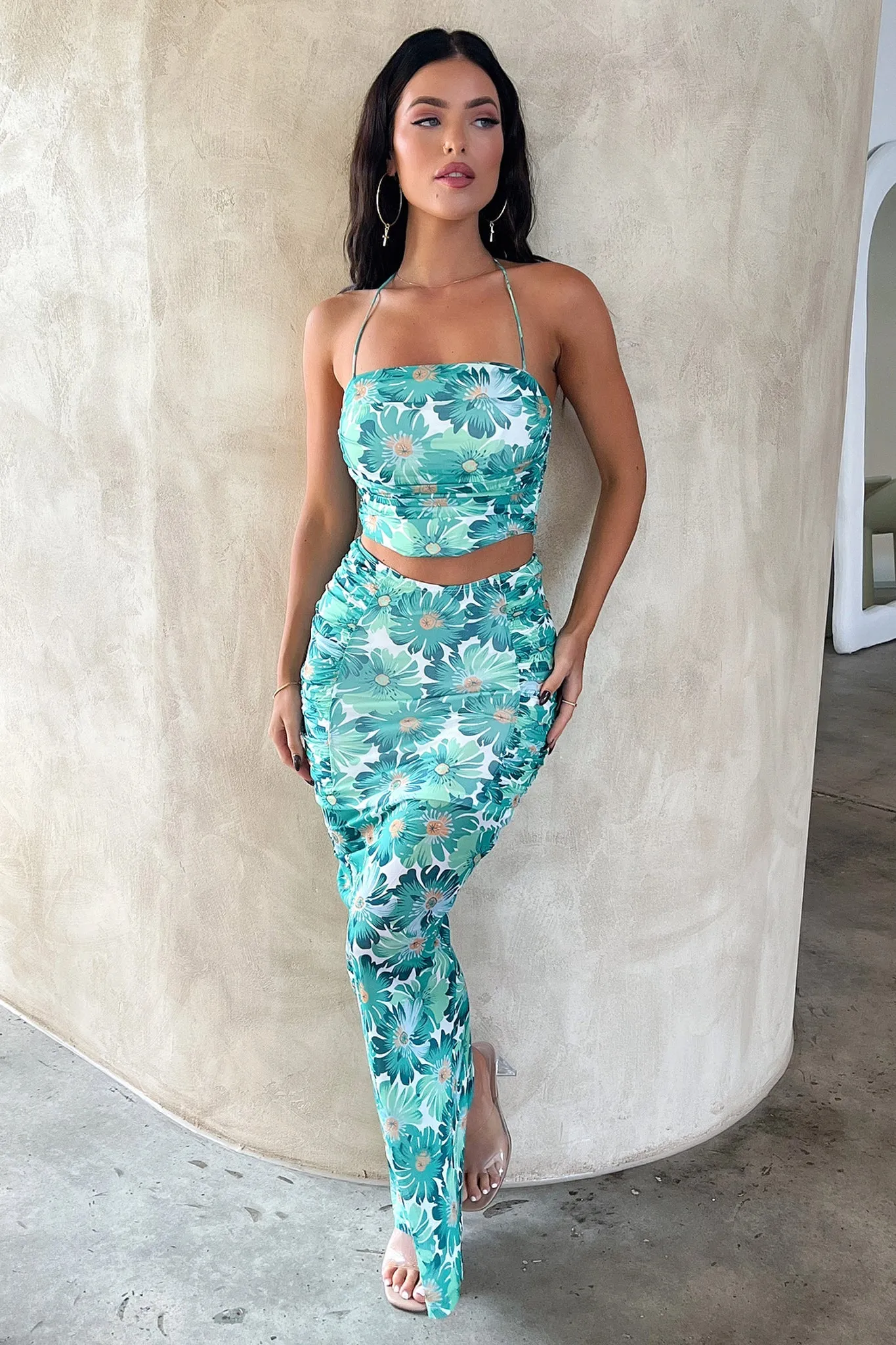 Statement Piece Zari Skirt - Green Floral