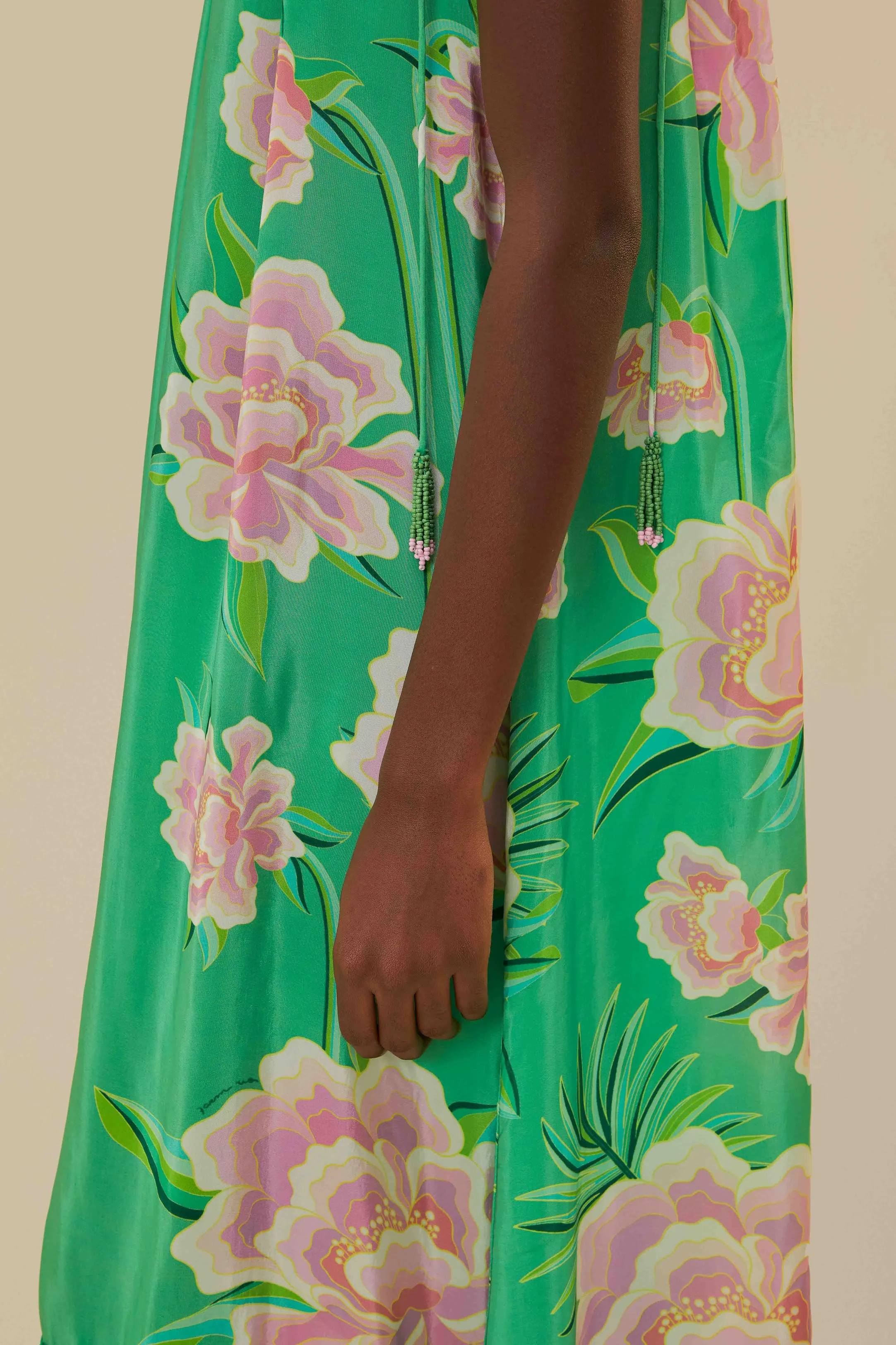 Green Floral Vibing Maxi Dress Relaxed and stylish dress