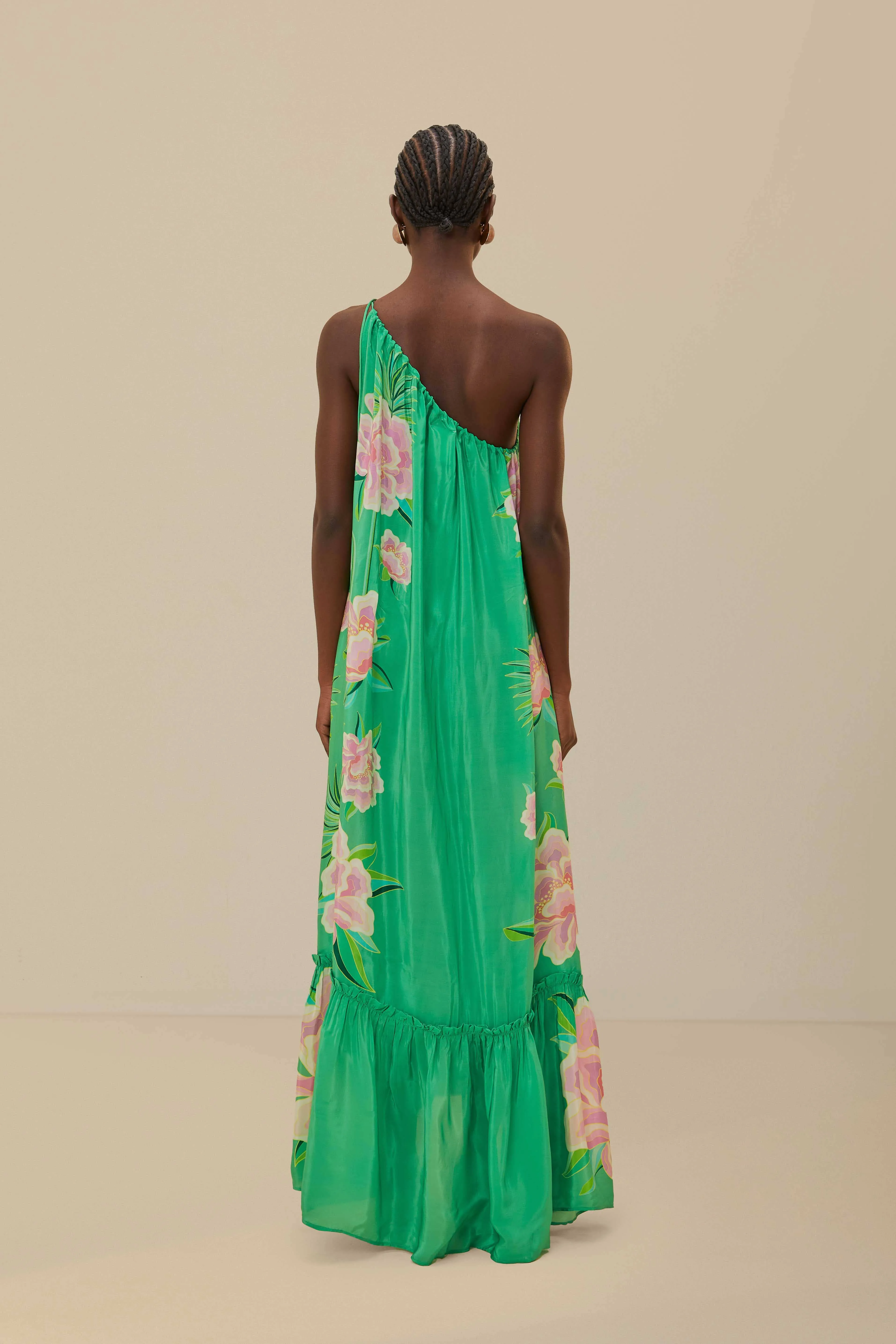 Silent Sea Green Floral Vibing Maxi Dress