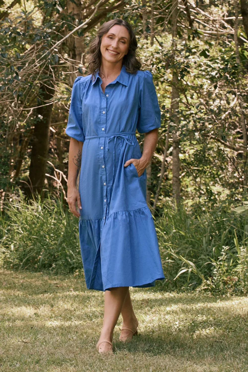 With its elegant lines this dress offers a sophisticated look that never goes out of fashion Kenny Collared Maxi Dress in Yale Blue
