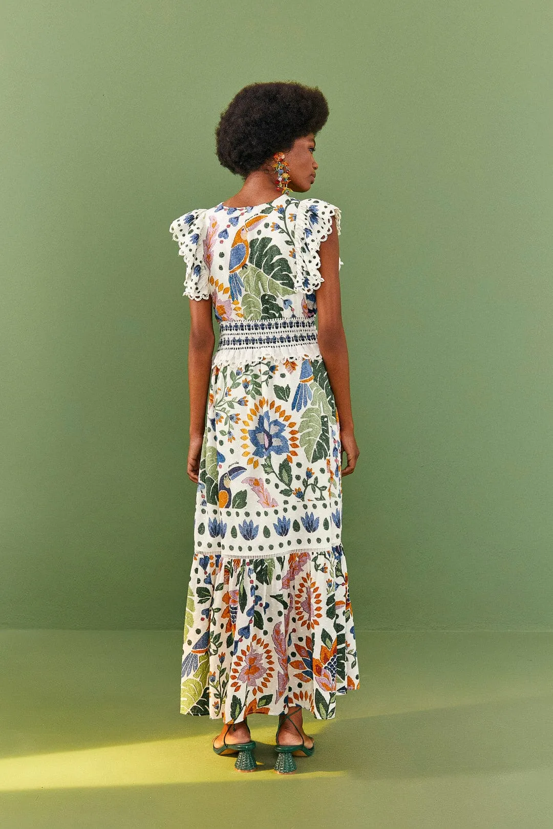 White Summer Garden Maxi Dress Shell Glow Plaza Glow