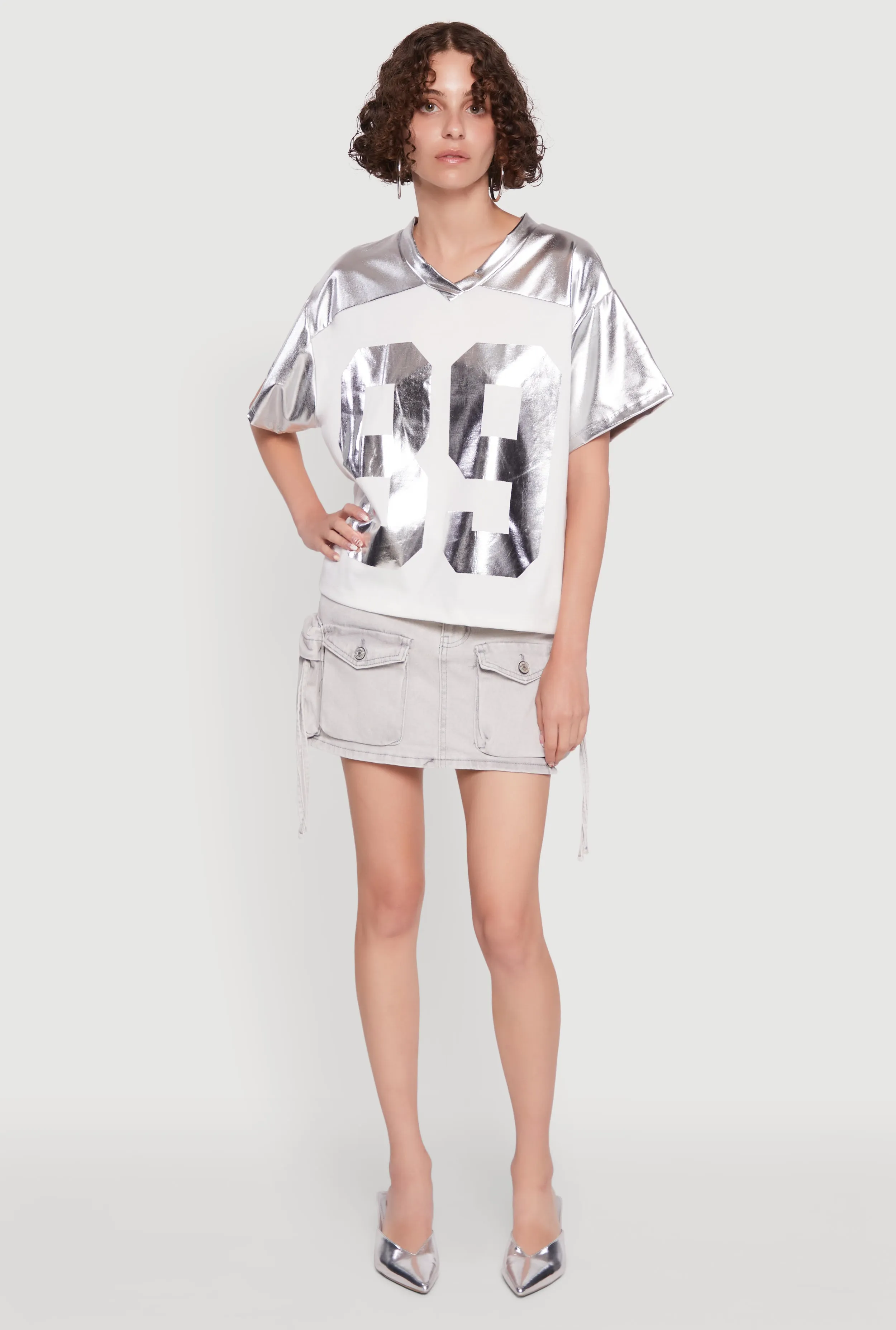 Cozy Touch Metallic 89 Graphic Football T-Shirt