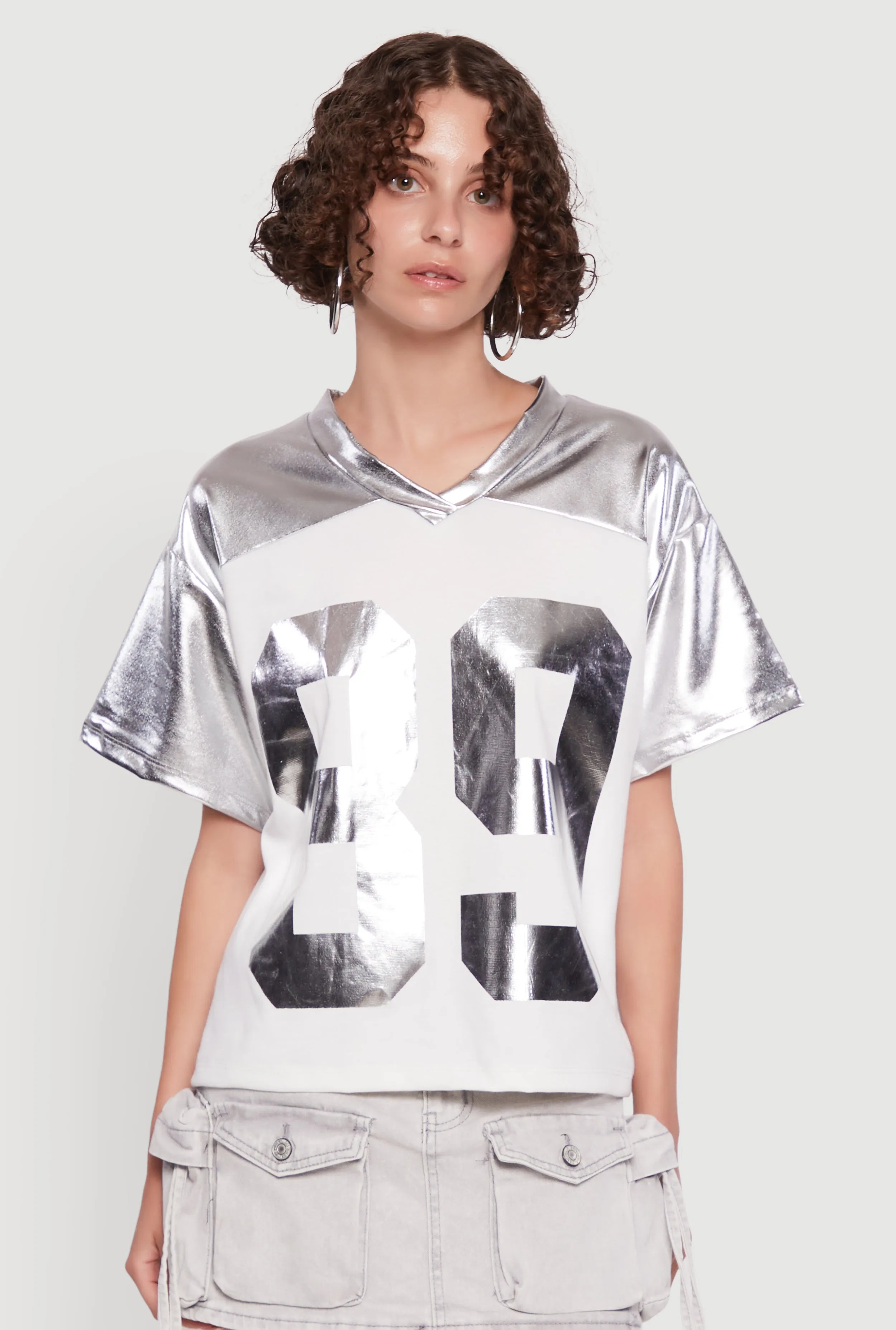Urban Look Metallic 89 Graphic Football T-Shirt