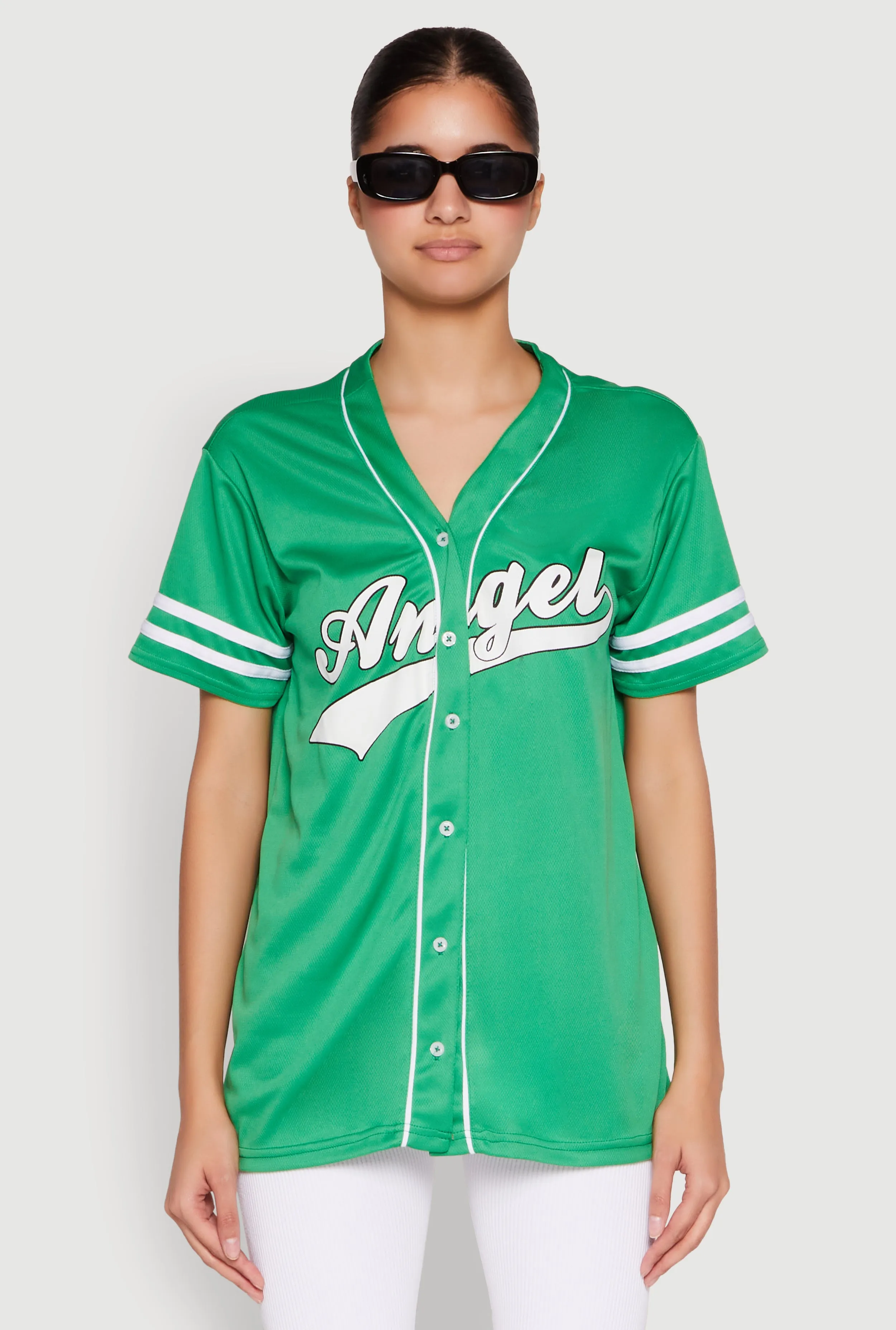 elastic waistband Angel Baseball Jersey