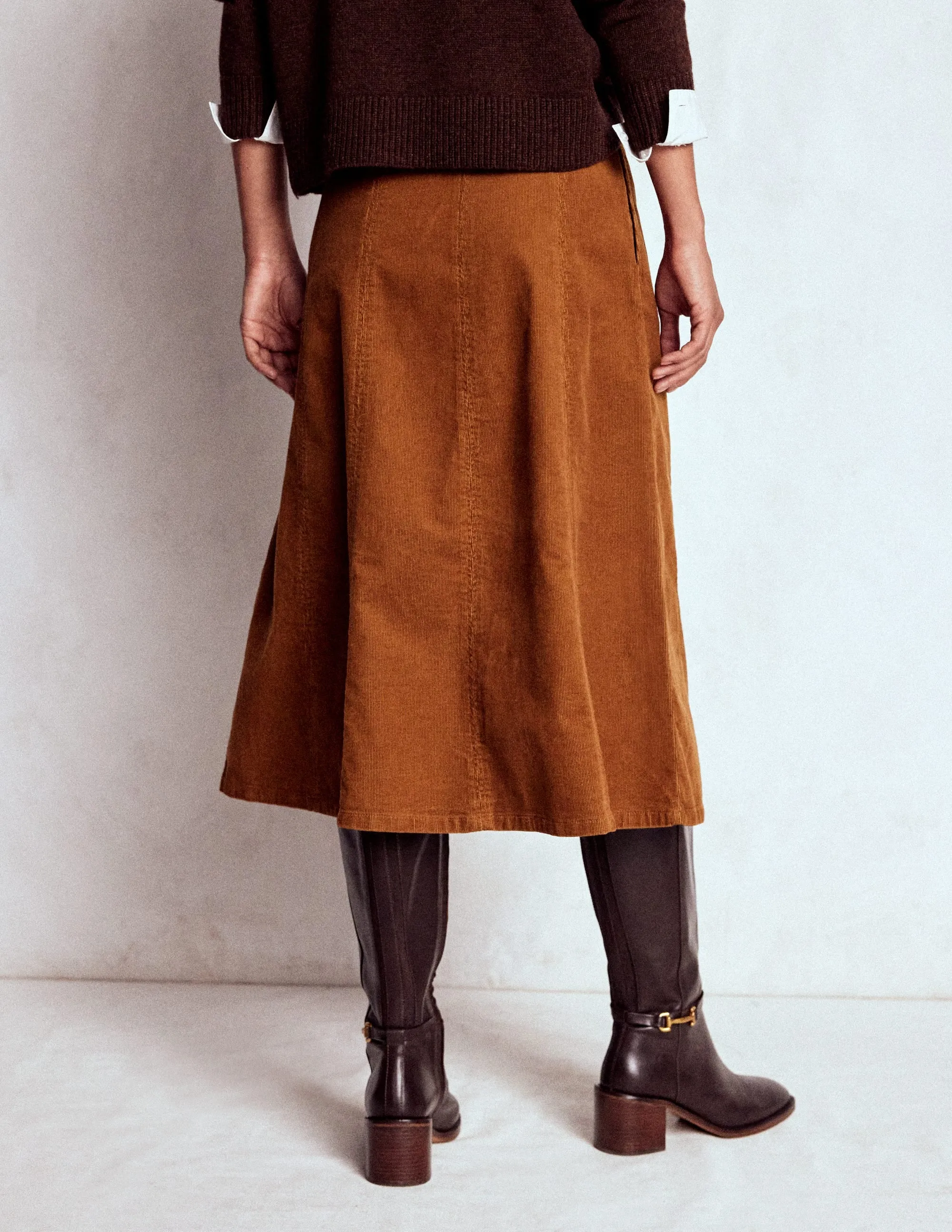 Joy Cord Midi Skirt-Ginger Outfit Shot Plus size option