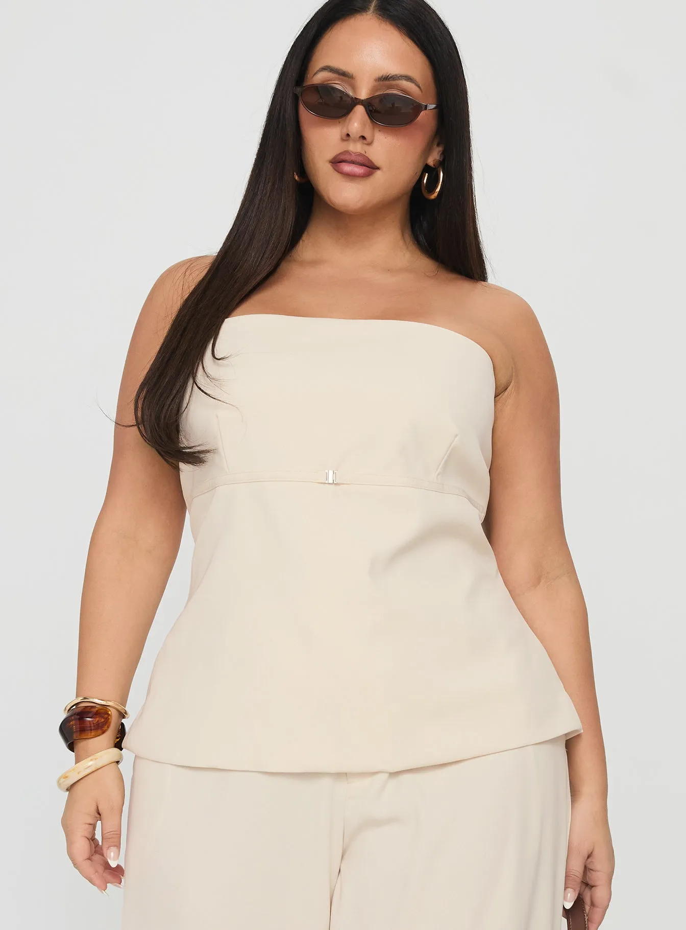 Irresistible Strapless Top Cream Curve ThermalLining