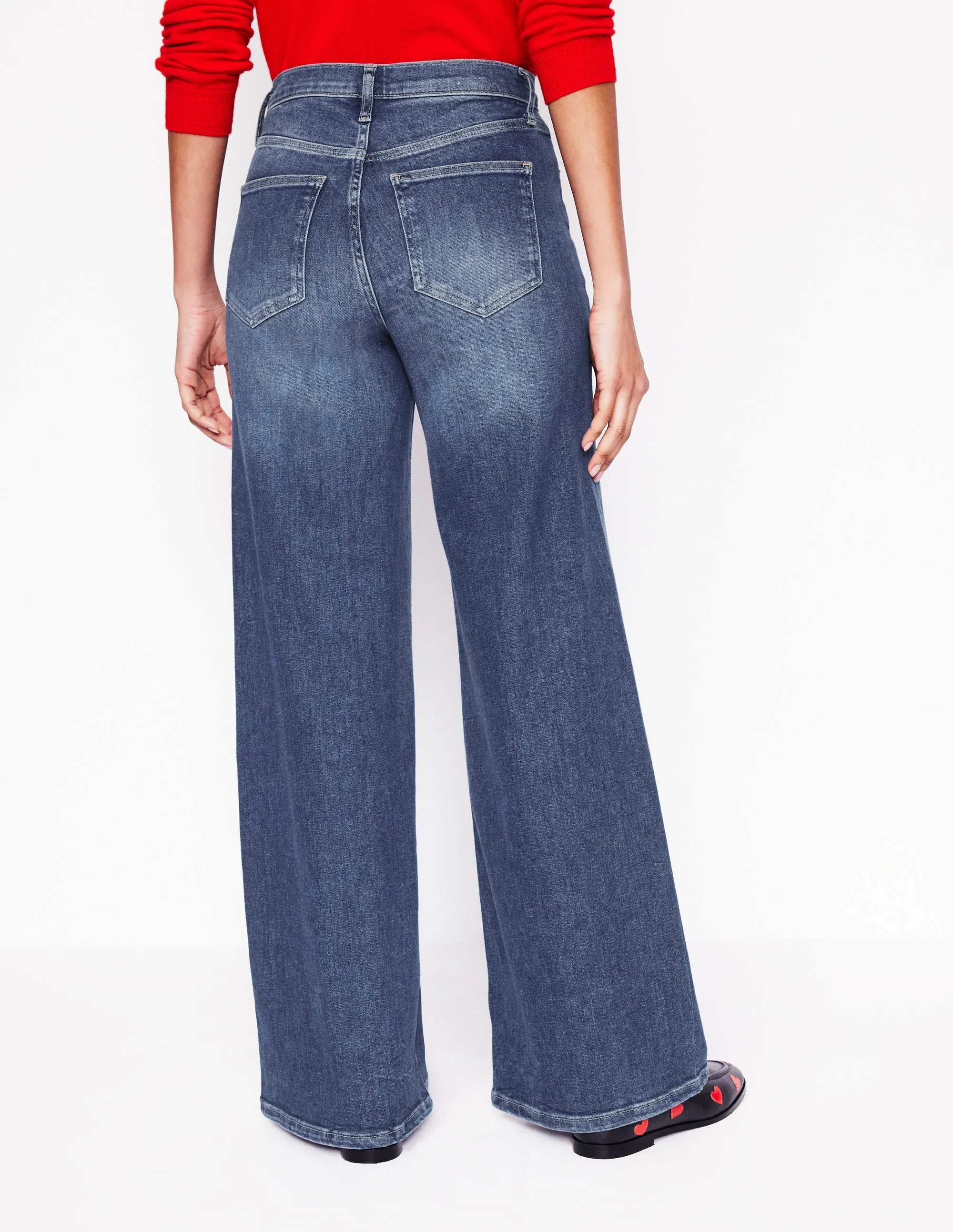Brunch Outfit Traveler Gear Versatile Weekend Style High Rise Wide Leg Jeans-Mid Vintage