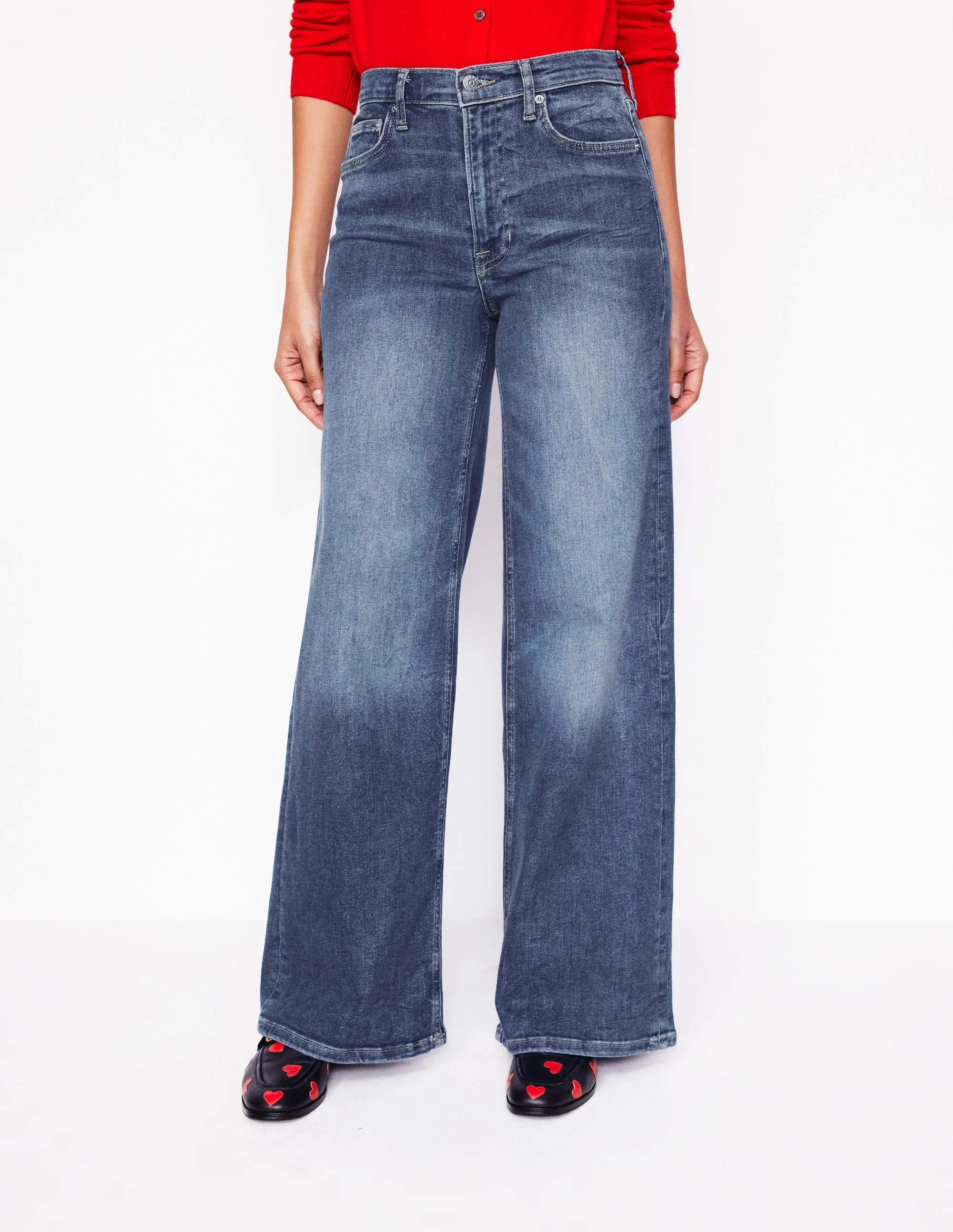 High Rise Wide Leg Jeans-Mid Vintage Street Ready Sustainable Dye Methods