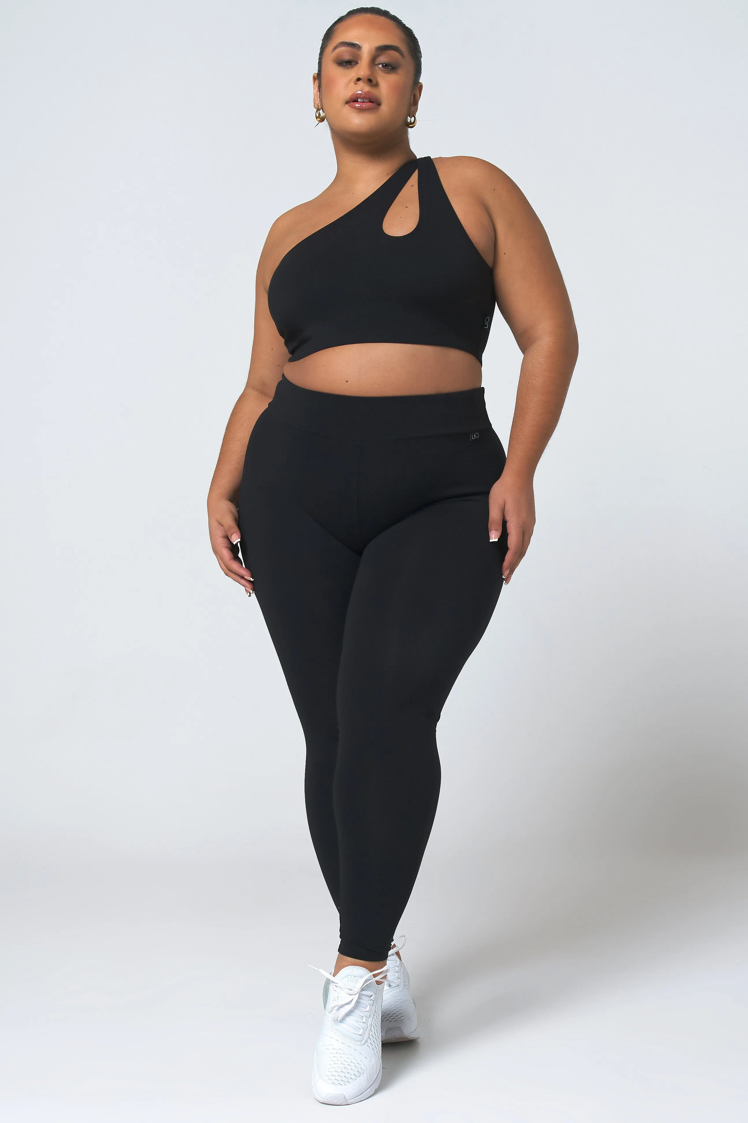 OrganicCotton DurableCoverstitch Black Regular Legging