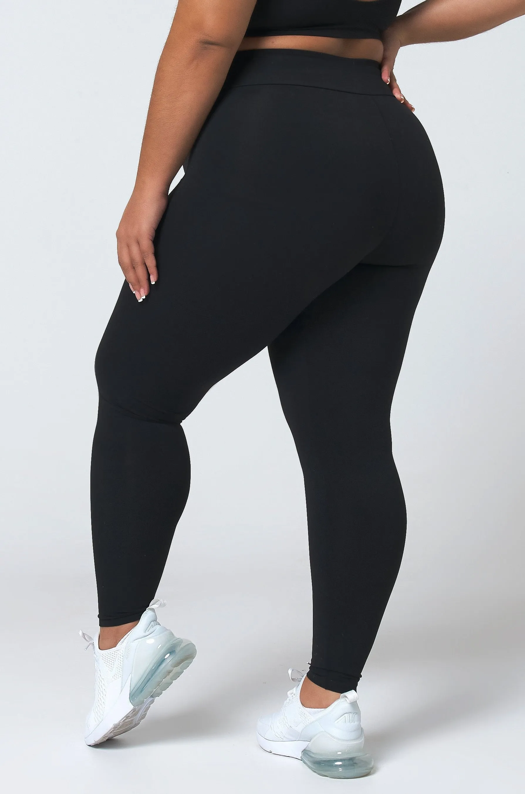 AntiSnag Threading Foldable Hem Black Regular Legging