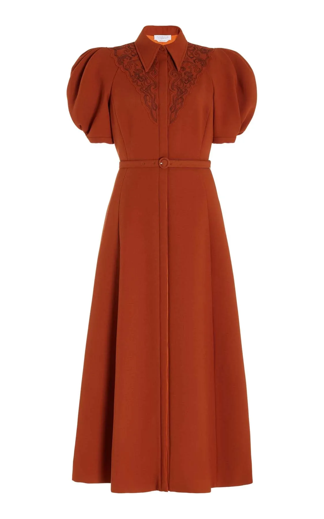 Billy Dress in Red Clay Double-Face Wool Crepe New Day EcoConscious Production