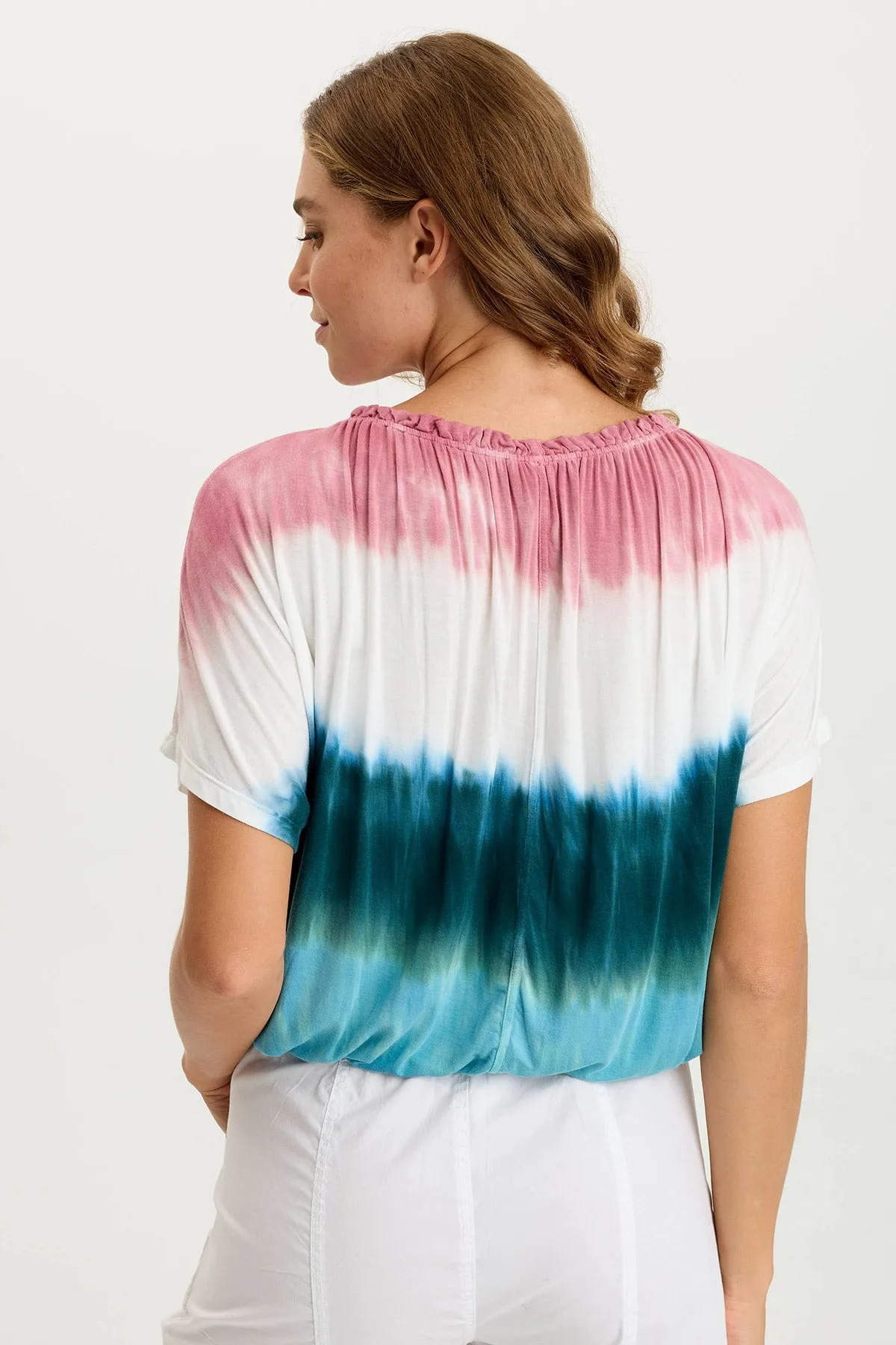OdorResistant Coating Tech Mood Deitra Jersey Shirred Tee