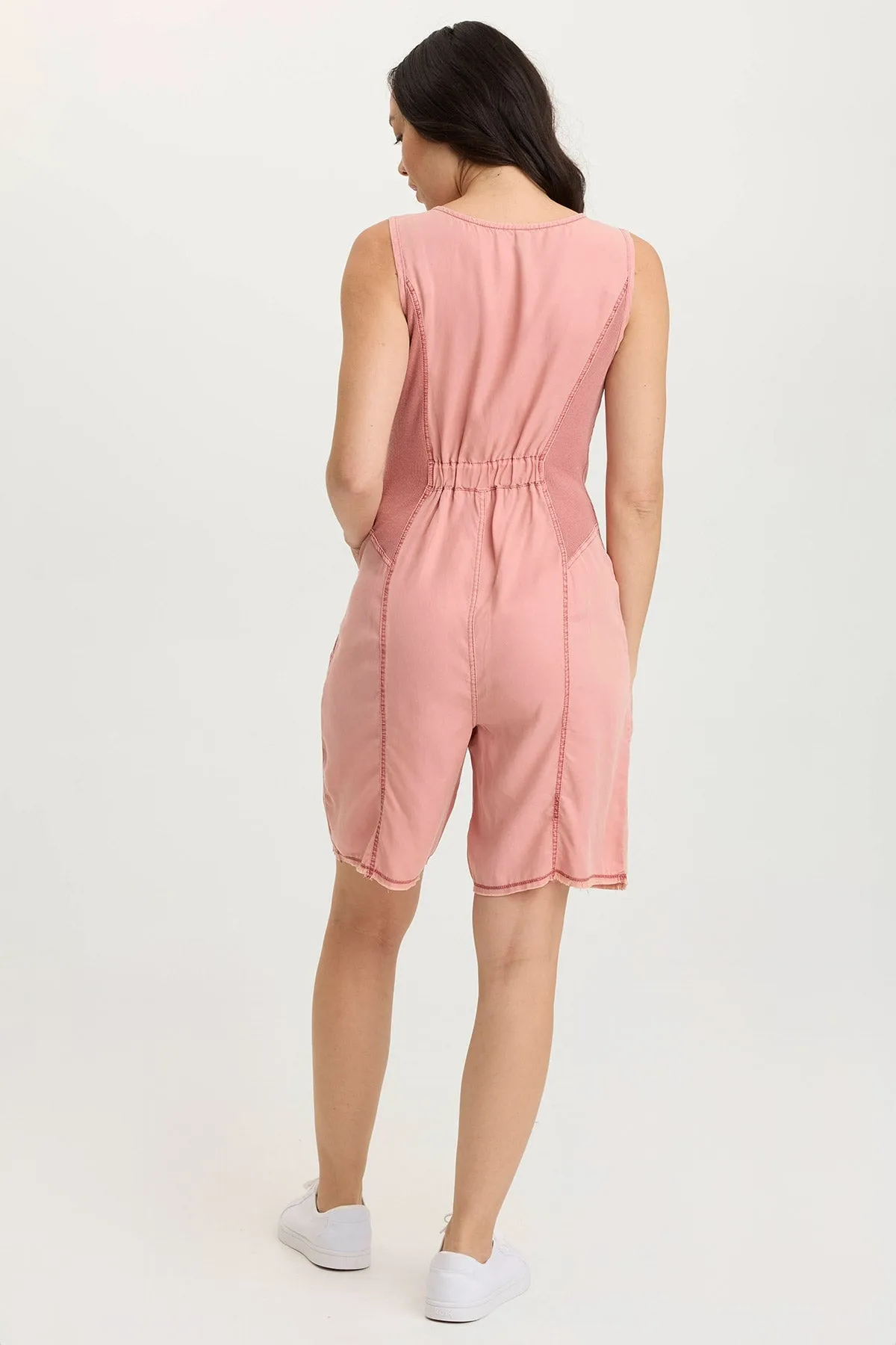Flexible Joints Modern Chic Montgomery Twill Zip-up Romper