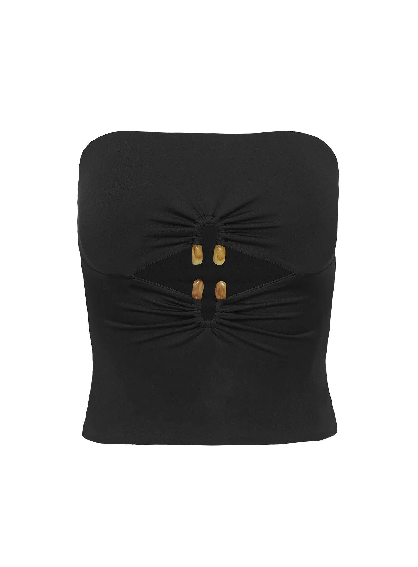 Turlock Cut Out Strapless Top Black AllPurpose Design